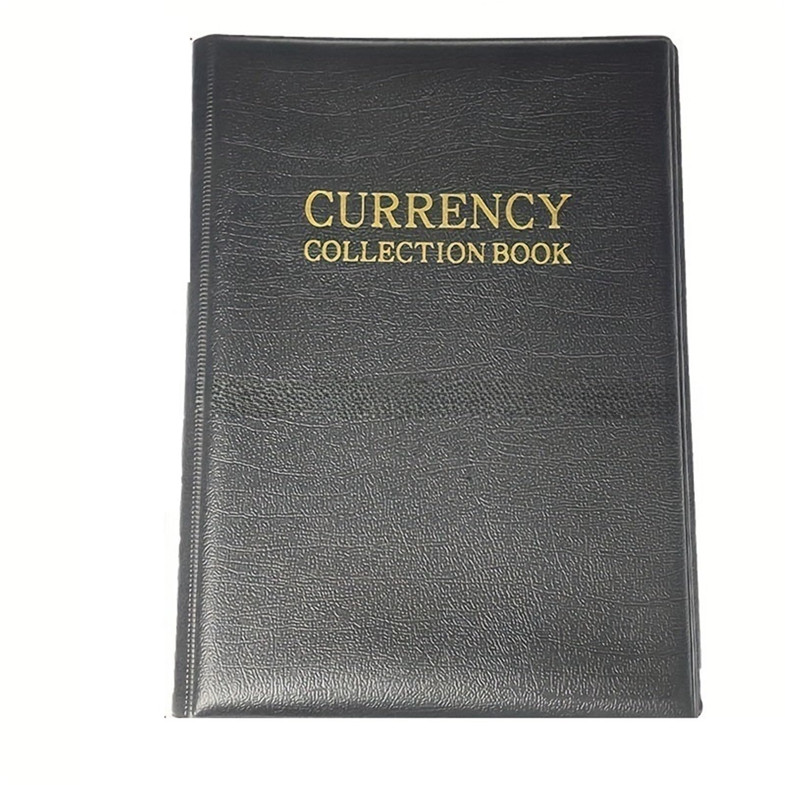 QuxetlRyz Coin Collection Album PVC Coin And Currency Storage Album Stamp Jewelry Collection Folder Paper Money Protective Cover Collectors(Black,5 * 20-grid coins/banknotes)