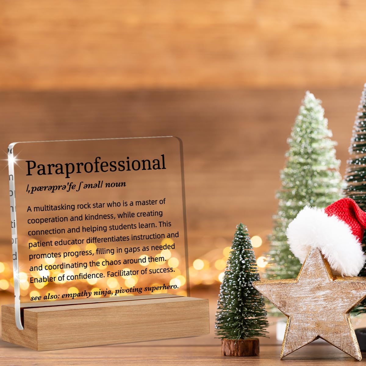 Paraprofessional Gifts, Paraprofessional Definition Gift, Thank You Gifts for Paraprofessionals, Desk Decor Acrylic Sign, 4 x 4 Inches
