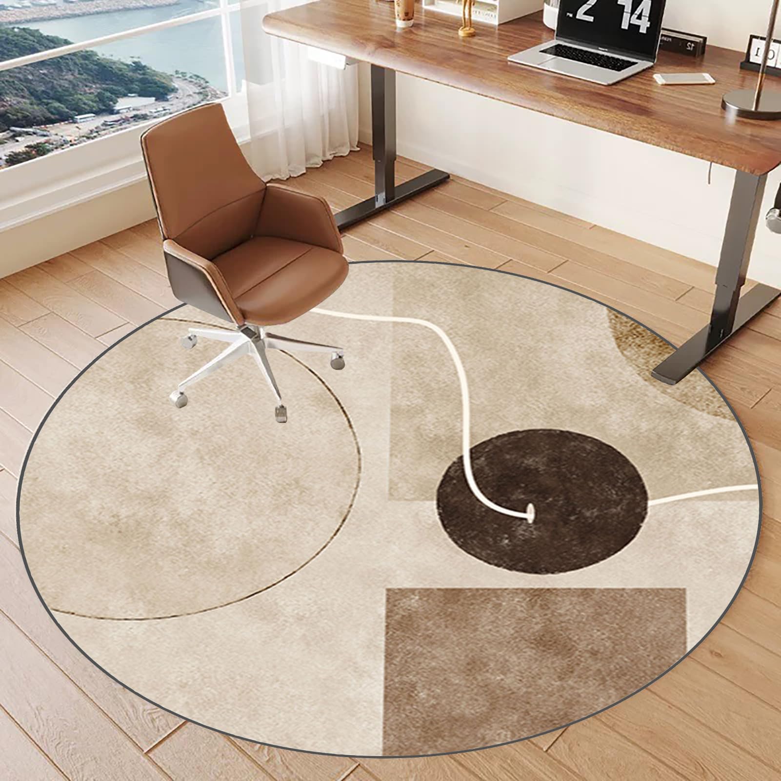 Heavy Duty Office Chair Mat for Low Pile Carpet Floors, Non-slip Thick Desk Hard Floor Chair Mat Protector, Gaming Chair Mat, Round Carpet Protector Chair Mat for Parquet, Tile, Laminate 90 cm