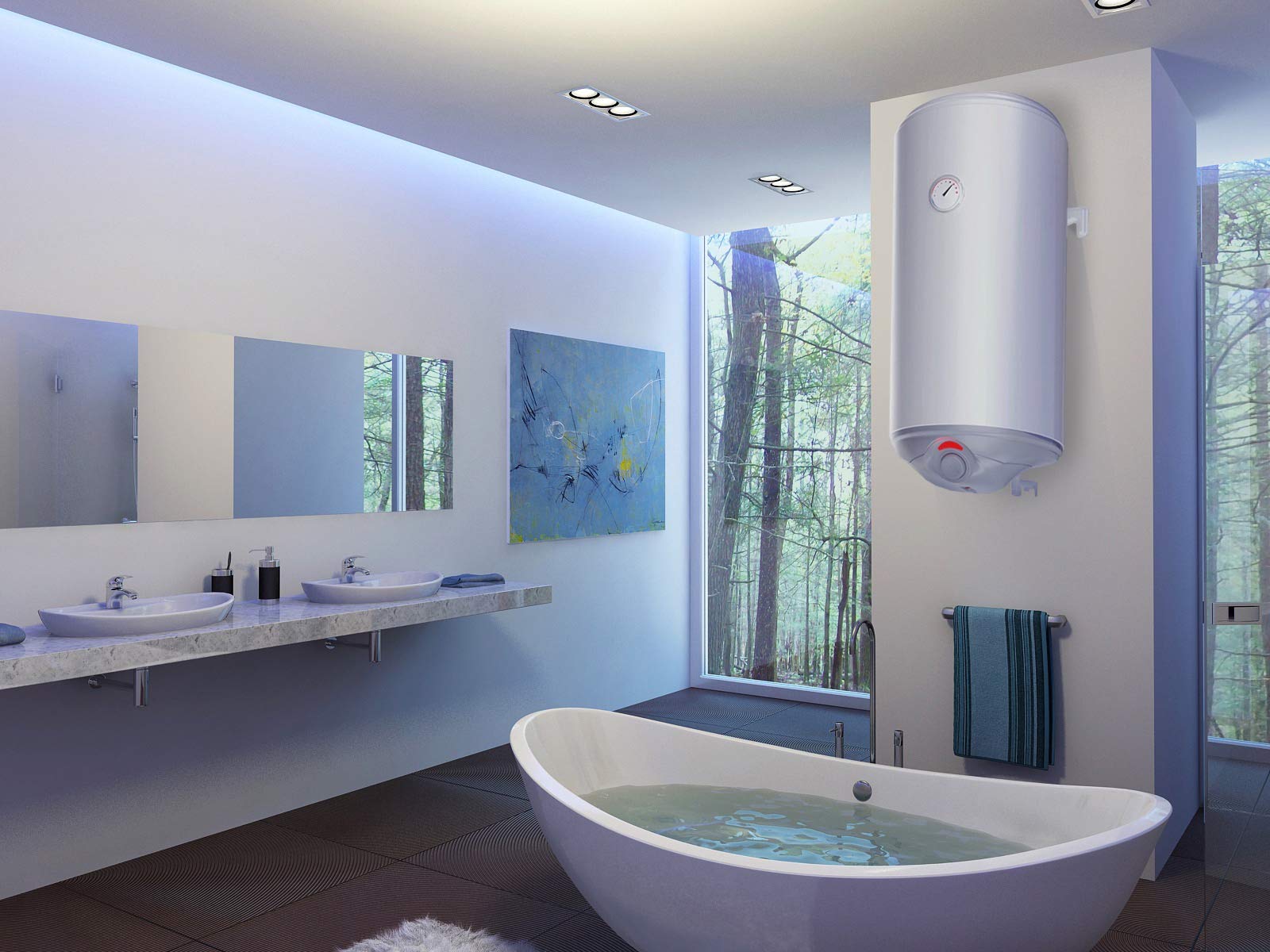 Ryte Eco Termo Eléctrico Horizontal 80 litros | Calentador de Agua Horizontal, Serie Premium Eco, Instantaneo - Aislamiento de alta densidad