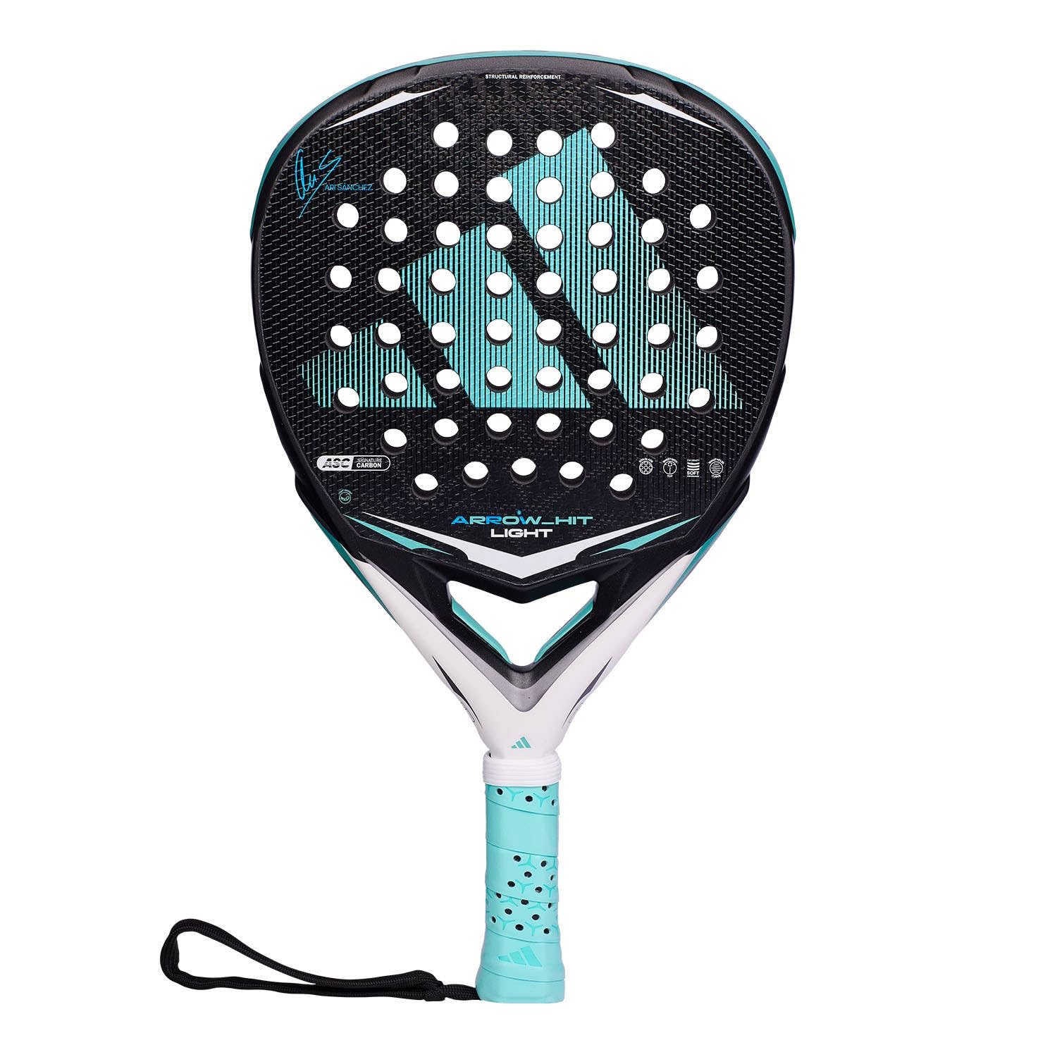 Pala de pádel adidas Arrow Hit Light ARI Sanchez, roja, Forma Diamante, Goma eva Soft Performance, Fibra ASC