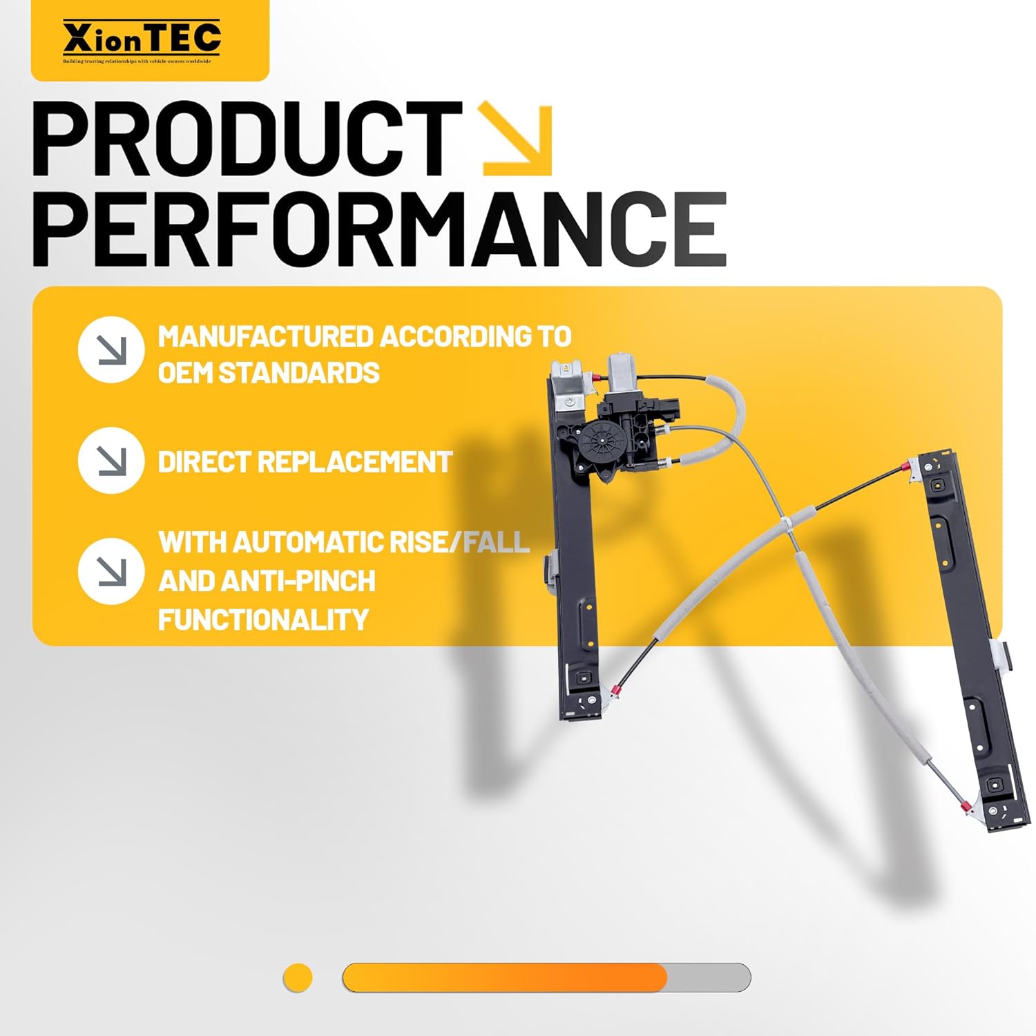 Power Window Regulator with Motor,Front Driver Side Compatible with Jaguar XF 2009 2010 2011 2012 2013 2014 2015,XFR 2010 2011 2012 2013-2015,XFR-S 2013 2014 2015,Replace C2Z31201 8X23F23201AD