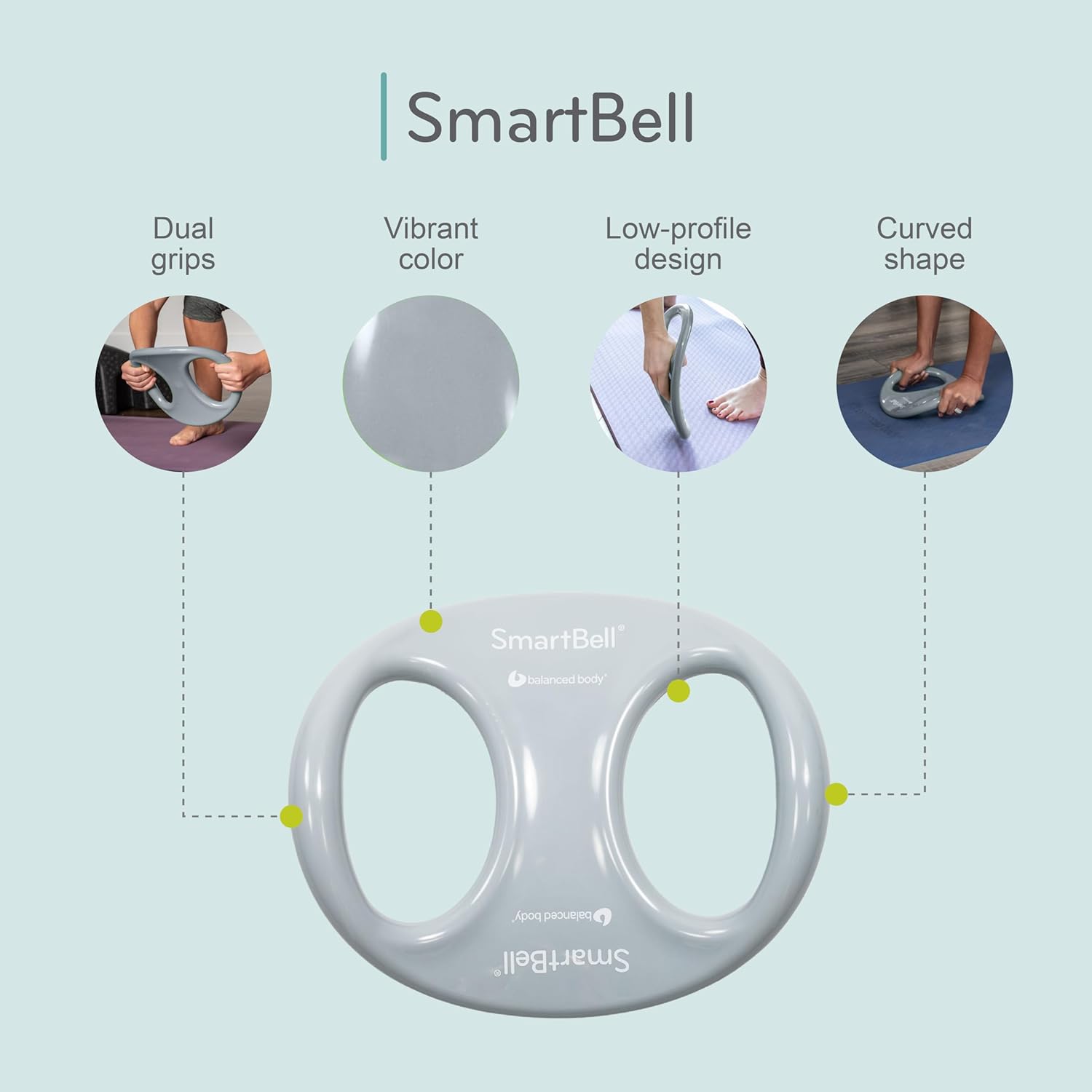 Balanced Body SmartBell Ergonomic Two-Handed Pilates Exercise Weight, Pilates Dumbbell, Exercise Equipment for Home Gym or Pilates Studio Use - Image 5