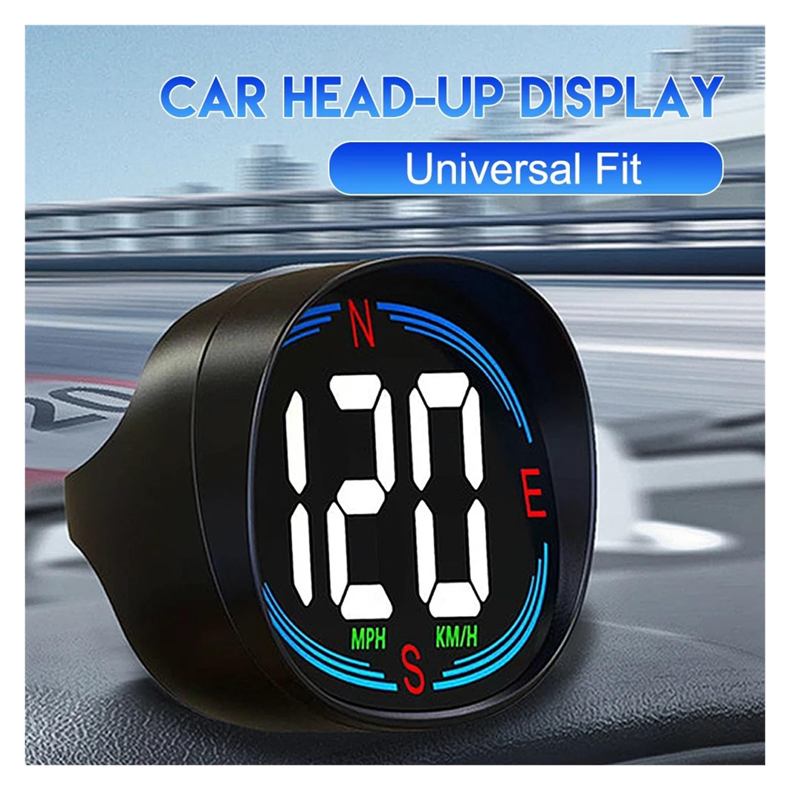 H2 Coche HUD GPS Head-Up Display Velocímetro Digital KMH MPH USB Plug And Play Brújula De Alarma De Exceso De Velocidad para todos los vehículos