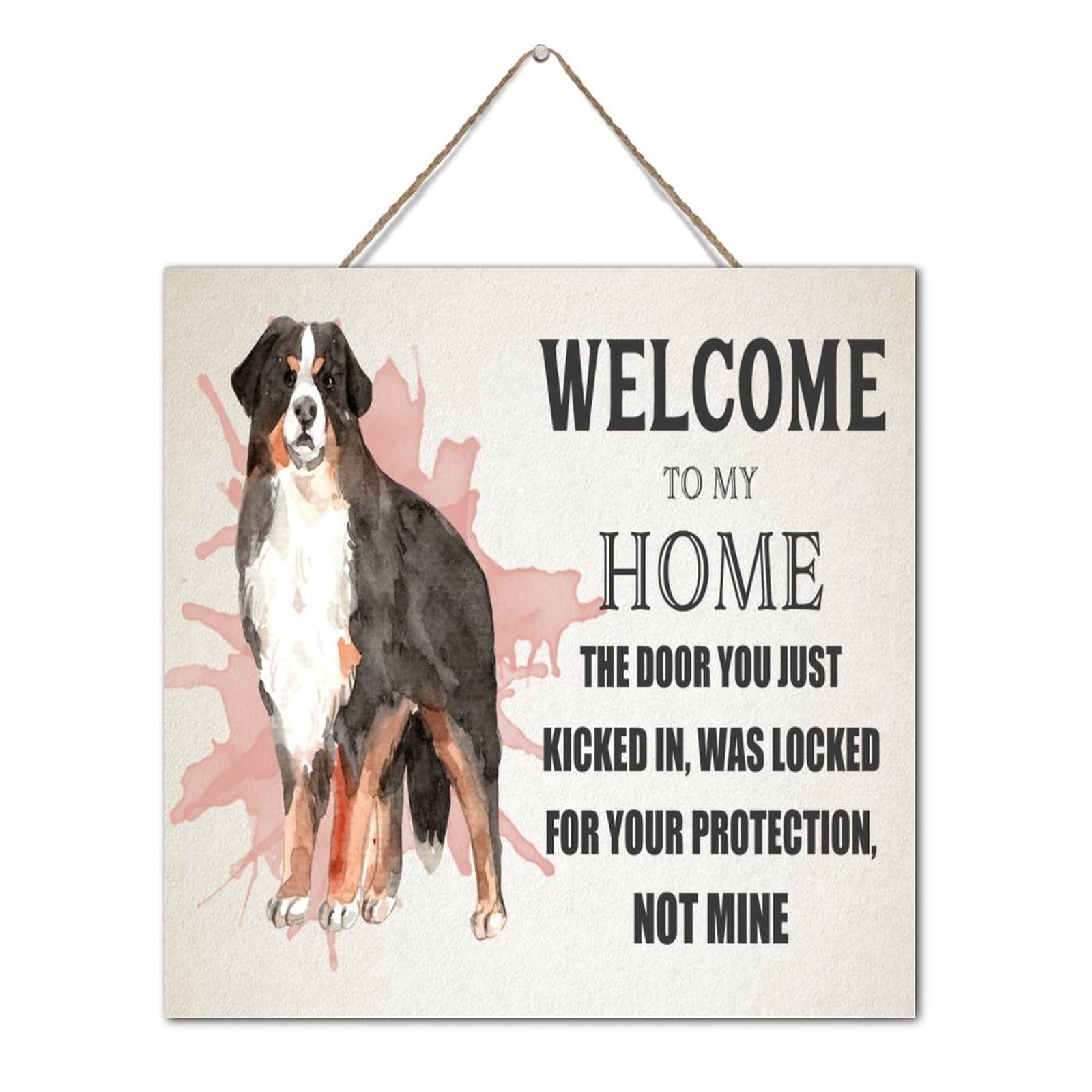 Panneau décoratif en bois Welcome plaque murale maison 30 cm