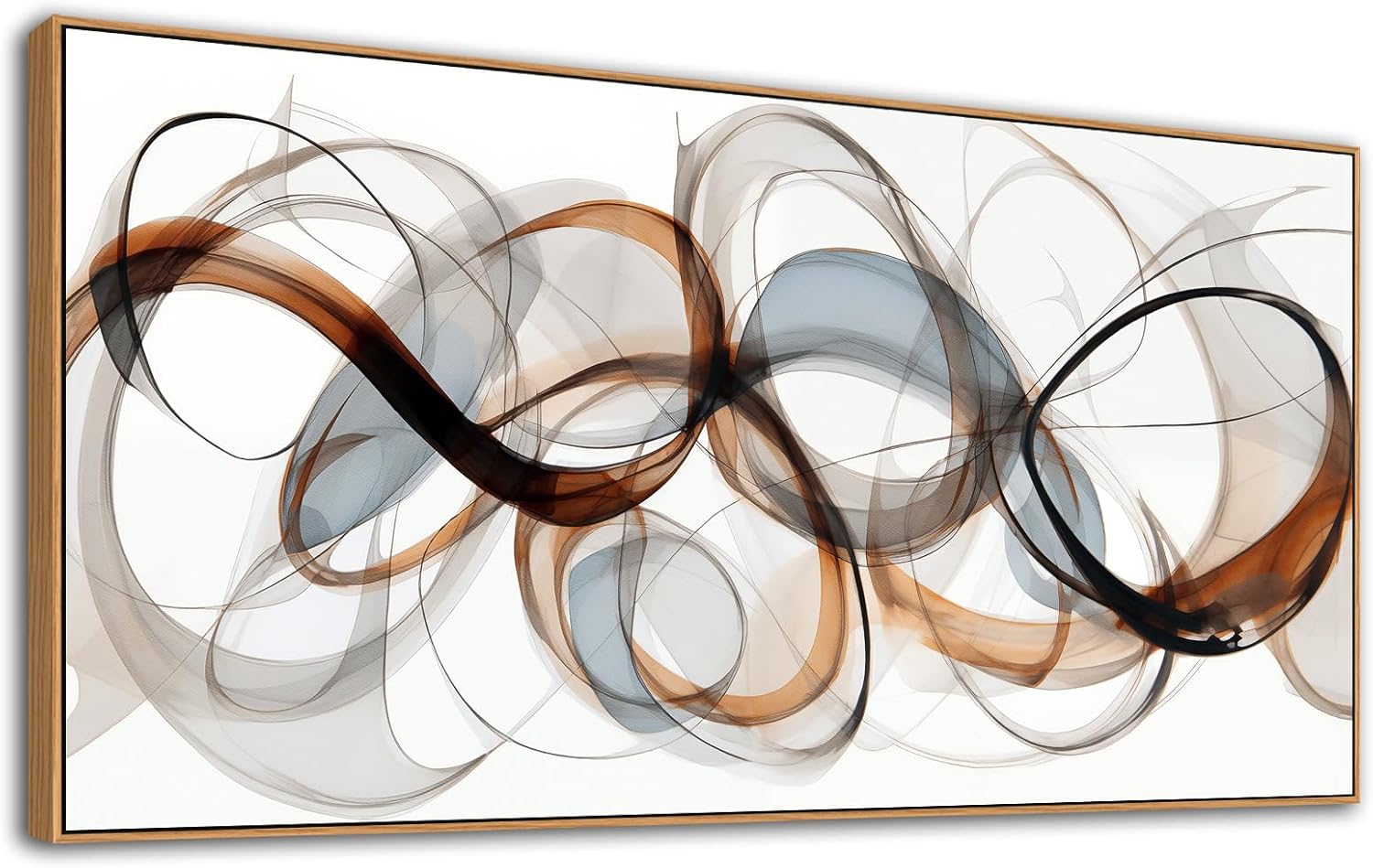 Textured Abstract Wall Art: Framed Canvas for Living Room,Office Decor - Large, Modern, Minimalist, Brown Painting - Kitchen, Family Wall Decor 24×48IN Wood Frame Dedroom Decorations 24×48IN Brown