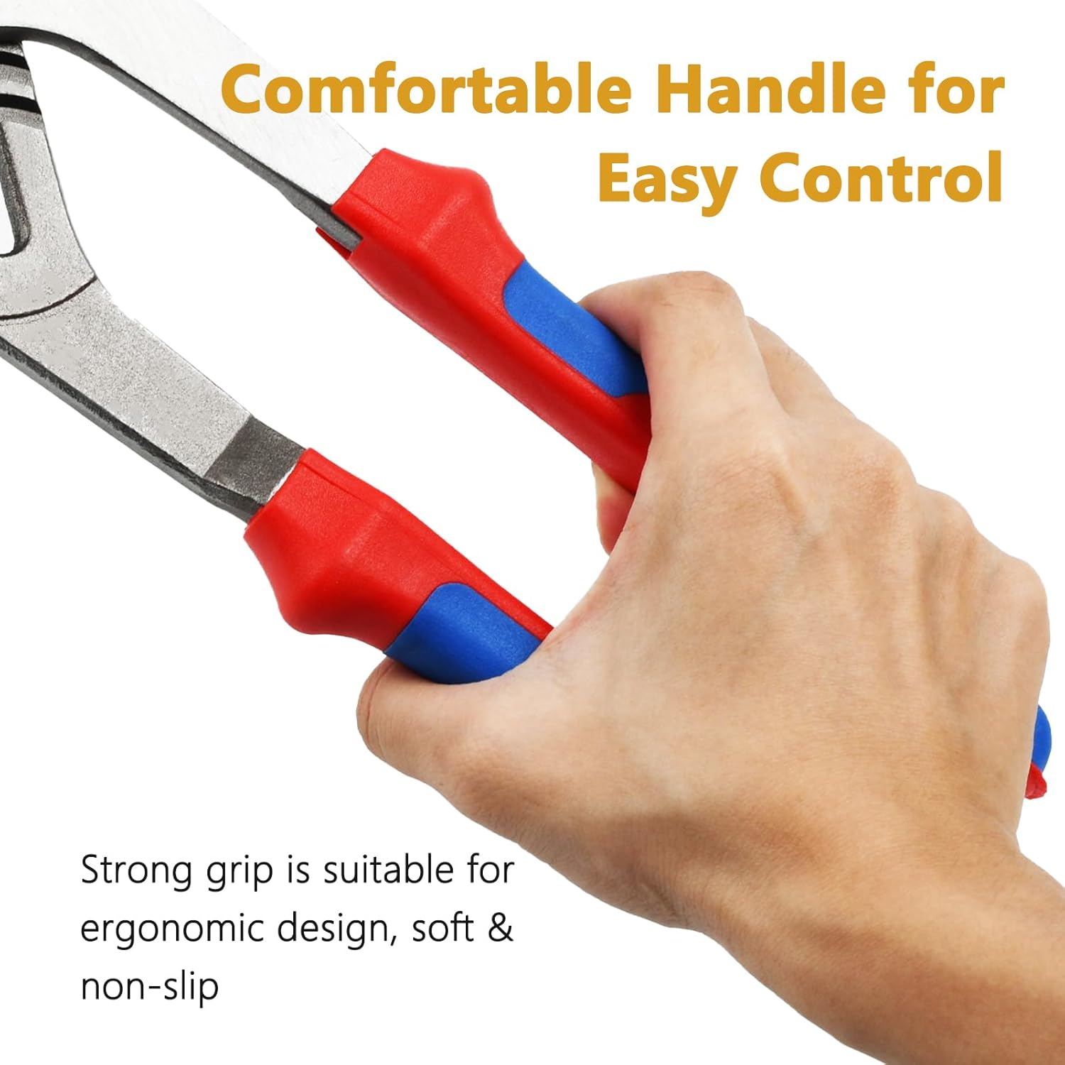 4-Piece Groove Joint & Water Pump Pliers Set - 12/10/8/6 Inch Adjustable Tongue and Groove Pliers for Plumbing & Home Repair (Blue & Red)