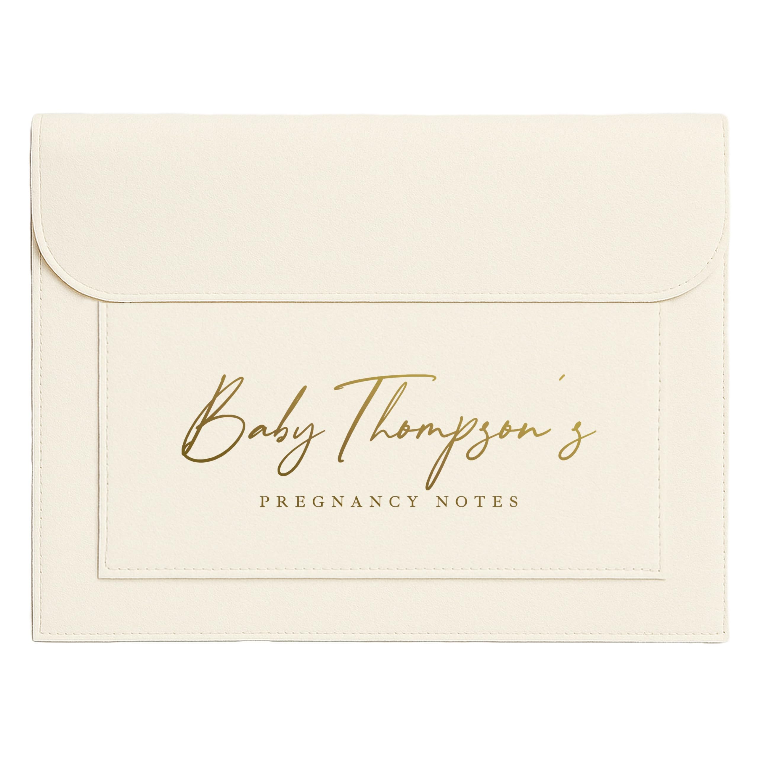 Gold Printed Personalised Pregnancy/Maternity Notes Document Folder - Keep NHS Medical Notes Safe - IVF Journey