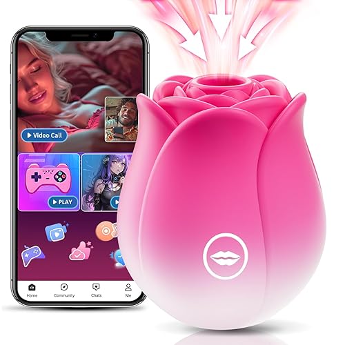Adult Toys Rose Sex Toy- BIGSHOCKED Jewelry Sucking Vibrator Sex Toys with 10 Suction Modes for Women Couples Female, Rose Toy Beautiful Jewelry for Clit, Adult Sex Toys & Games Dildo Vibrators - Pink Rose