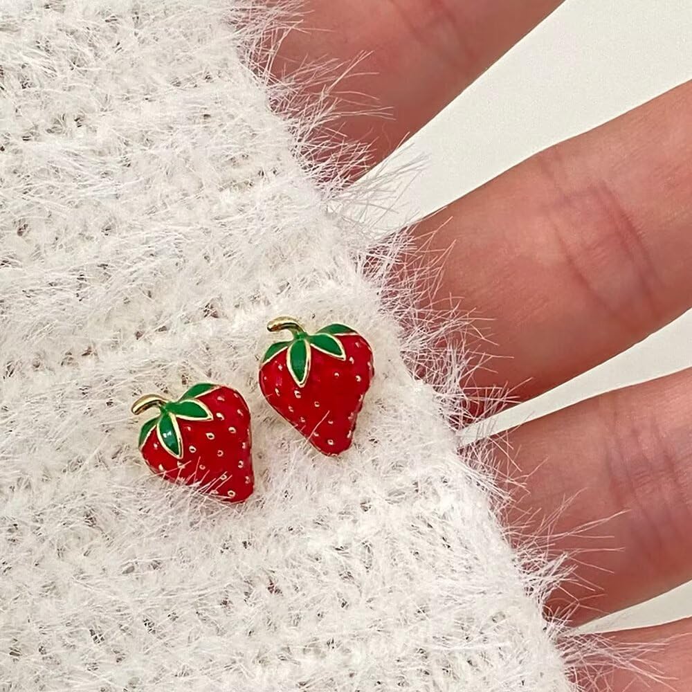 Strawberry Jewelry Set for Women Cute Strawberry Earrings Necklace Bracelet Dainty Fruit Charm Accessories for Birthday Party - Image 6