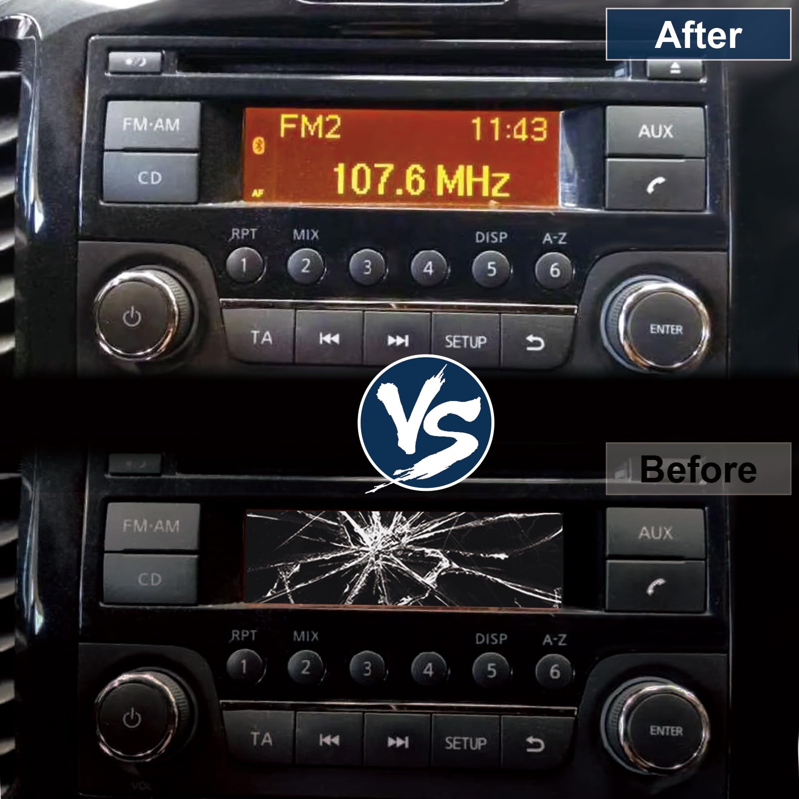 NV200 Autoradio LCD Schermo per Nissan, per Qashqai, per Juke, per Micra, per Navara NV200 86KK2U00SC975YHH13FFO Lettore Radio LCD Display(123 x 36 pixel)