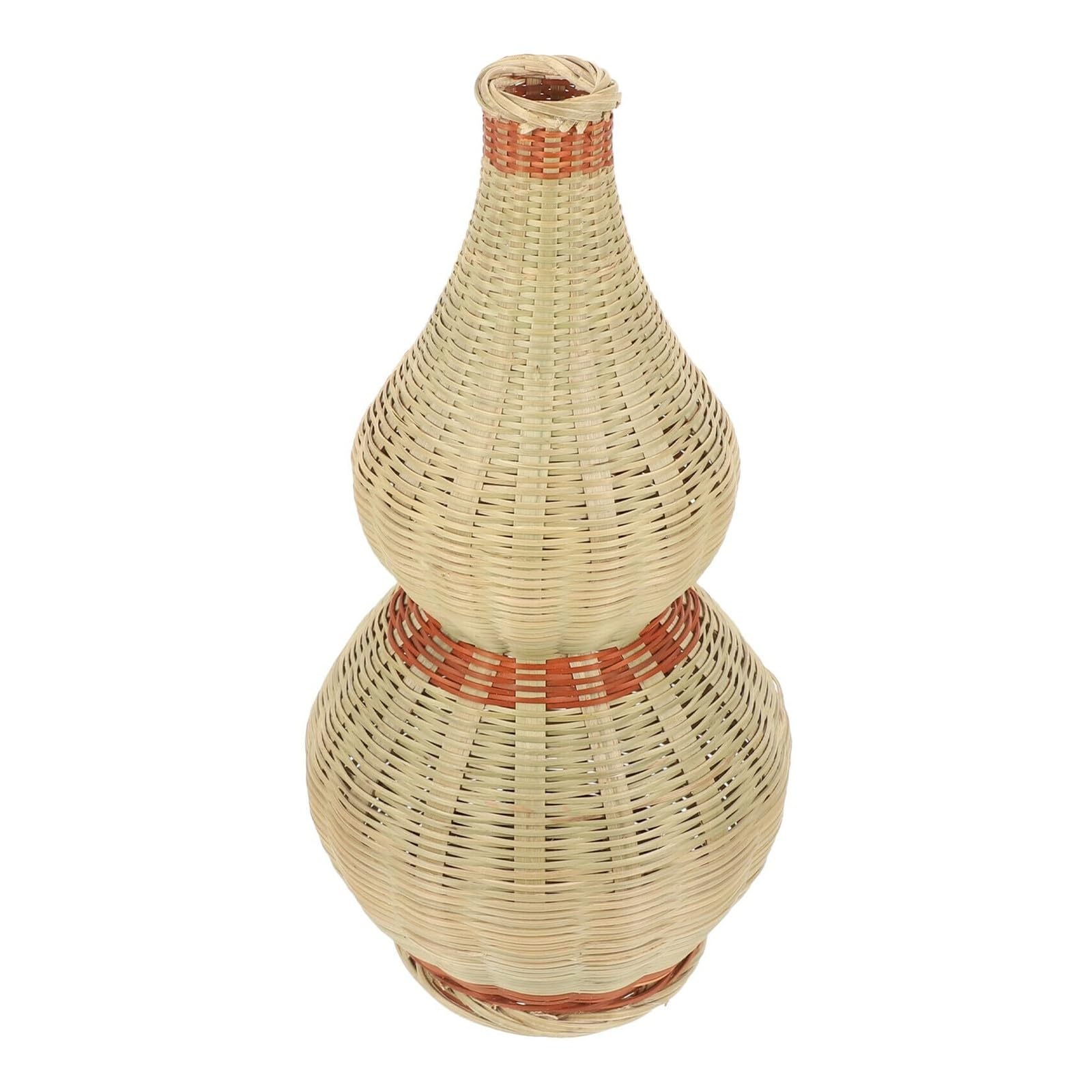 Vintage Tall Woven Vase Rustic Natural Decorative Flower Container Handcrafted Art Décor Housewarming Gift