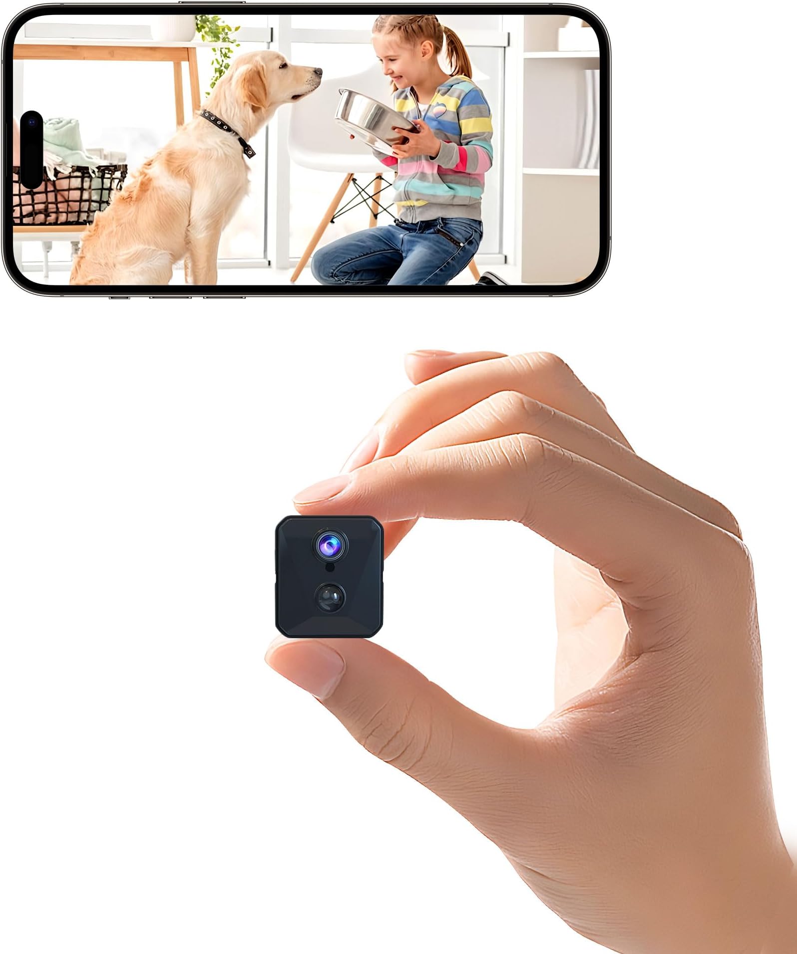 4K Spy Camera, True Wireless Hidden Camera, 2.4G WiFi Needed, Spy Cam Home, 30-Day Standby, Portable Cordless Security Camera with Cloud/SD Storage, Auto Night Vision, More Precise Motion Detection