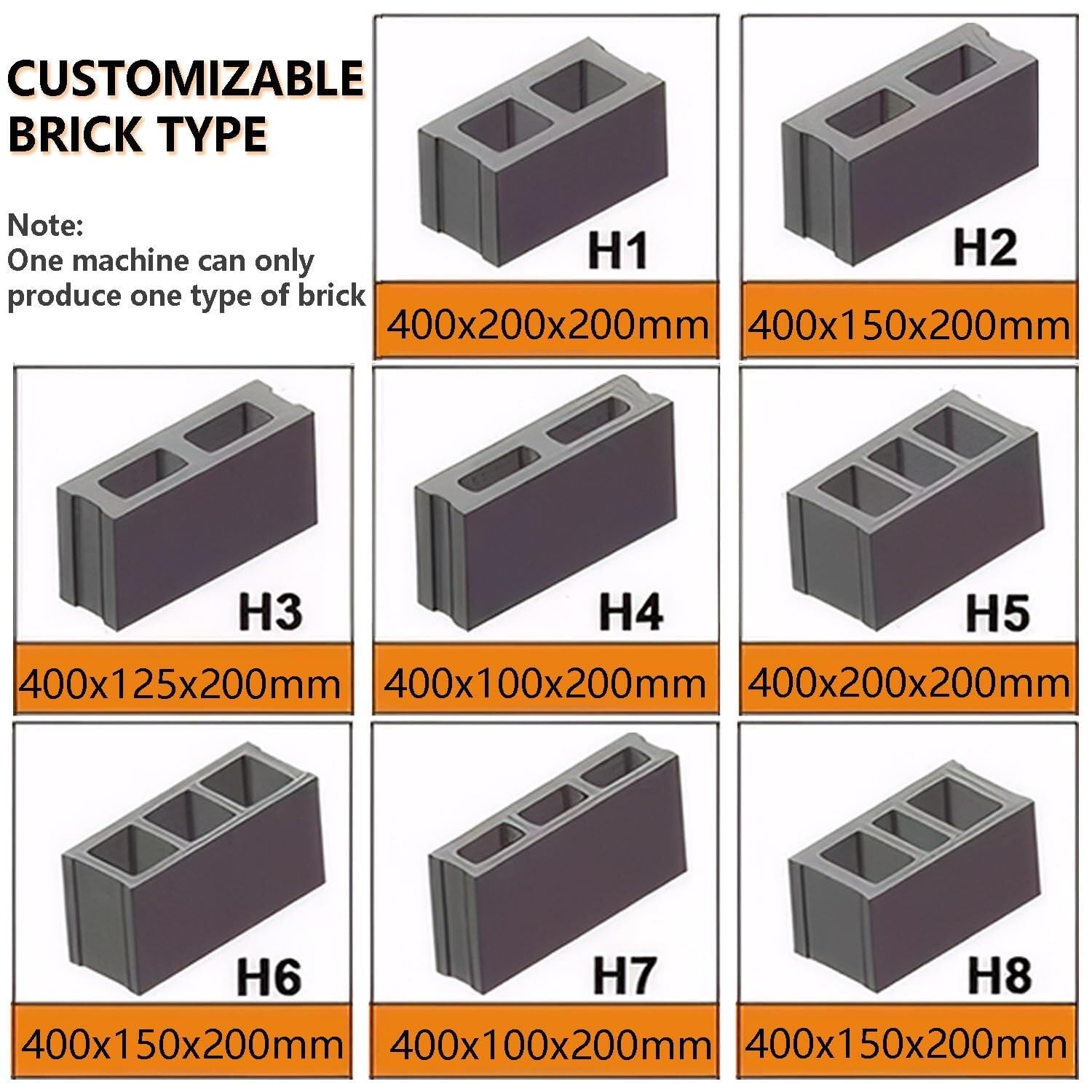 Máquina for fabricar bloques de hormigón, conformado rápido en 45 s, moldes múltiples opcionales, presión de 23 kN, frecuencia de vibración de 212 veces/min(H6)