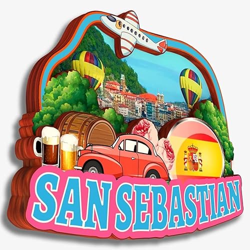 Miniatura 2 de Imán de nevera de San Sebastian España, colección de madera 3D, hecho a mano, viajes, ciudad, recuerdos, nevera, regalo para decoración del hogar,