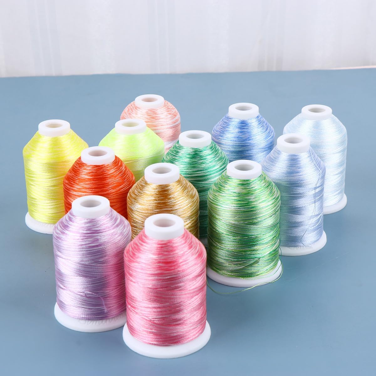 Milisten 12 Rolls Computer Embroidery Thread and Cross Stitch Thread Set 12 Multi-Color 1000m Spools Sturdy Embroidery Floss for Sewing Machines