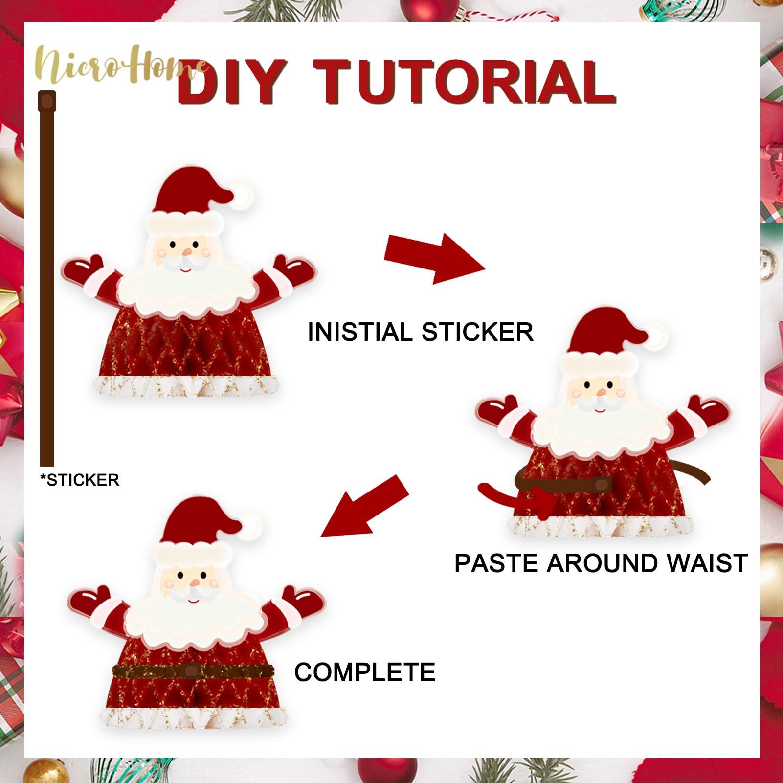 NICROHOME EUR 5 PCS Christmas Hanging Decorations - Image 3