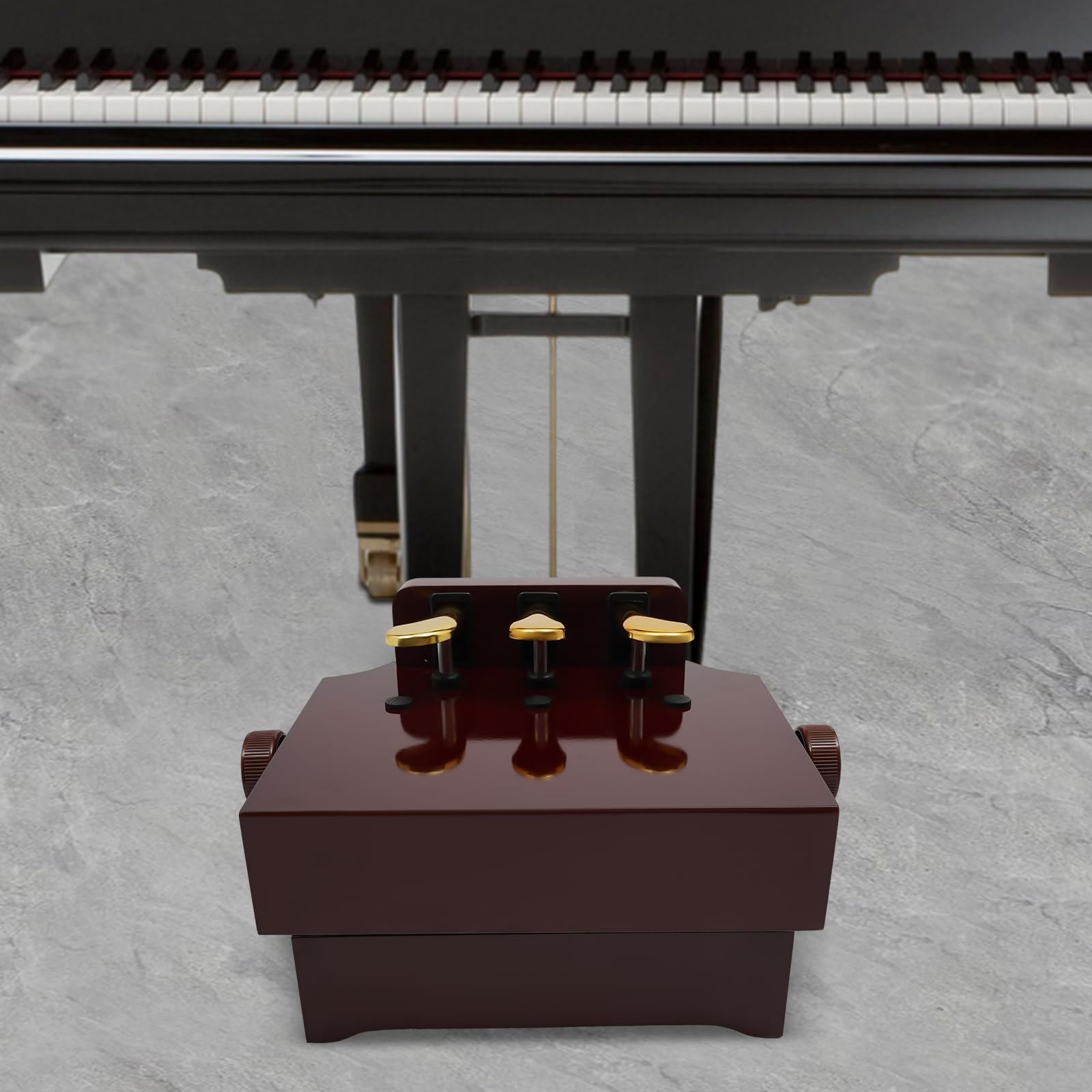 Extensión de pedal de piano para niños, extensión de pedal de piano con 3 pedales, ajuste de altura, efecto de pedal de piano infantil, marrón, sin ruido, con pies antideslizantes, para casa, escuela,