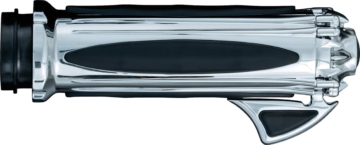 Kuryakyn 6296 Premium Handlebar Grips with Zombie End Caps for Dual Cable Throttle Control: 1982-2019 Harley-Davidson Motorcycles, Chrome, 1 Pair : Automotive