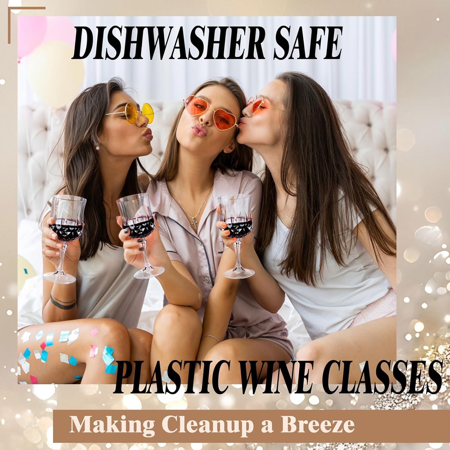 Ciaell 24PCS Plastic Wine Glasses - 7 Oz Plastic Goblets for Party - Clear Vintage Drinking Glasses - Disposable Water Goblets Set for Wedding, Bar, Wine, Beer, Juice, Cocktail, Whiskey - Image 7