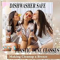 Vista 7 de Ciaell 24PCS Plastic Wine Glasses - 7 Oz Plastic Goblets for Party - Clear Vintage Drinking Glasses - Disposable Water Goblets Set for Wedding, Bar