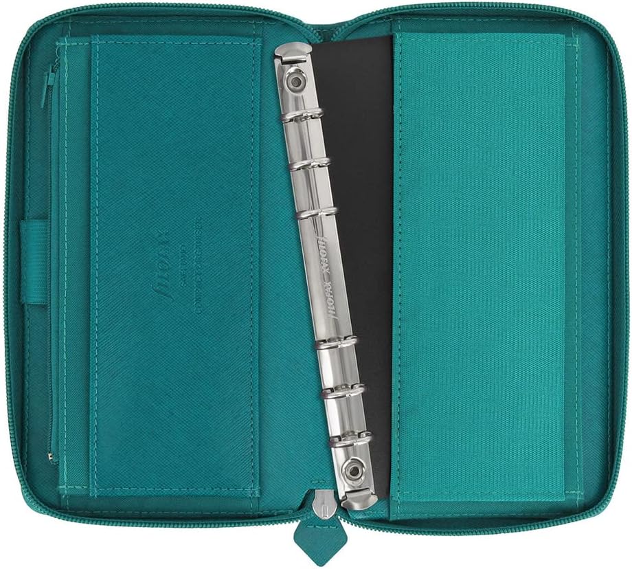 2019 Filofax 17-022536 Saffiano Personal Organizer, Compact Zip, Aqua