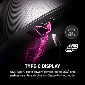 msi MPG 491CQPX QD-OLED 49-inch QD-OLED 5120 x 1440 (DQHD) Computer Monitor, 240Hz, G-SYNC Compatible, HDMI, Display Port, VGA Port, VESA Mountable, Tilt, Height Adjustable, Speaker, 0.03ms, Black