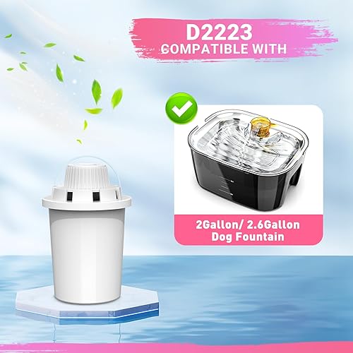 Miniatura 4 de Filtros de repuesto para fuente de agua para perros PETDOTT, dispensador de cuenco de agua para perros de gran capacidad