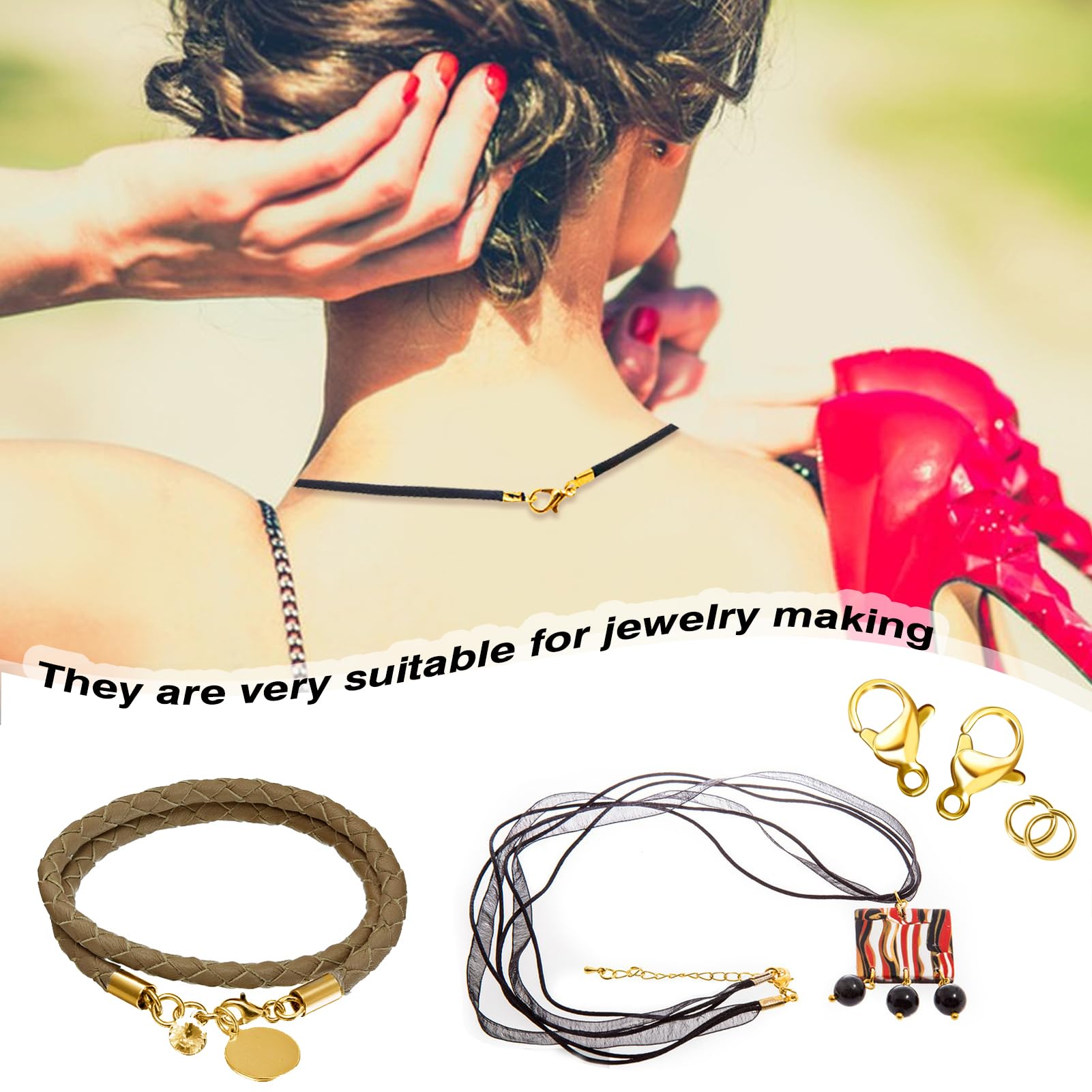 Fermoir Pour Bracelet En Cuir Perle Pour Bracelet Fermoirs Pour Homard, 6 Couleurs Fermoir Mousqueton Bracelet De Anneaux De Saut Ouvert, Fermoir Fermoir Bracelet Perle Fermoir Pour Bracelet Perles