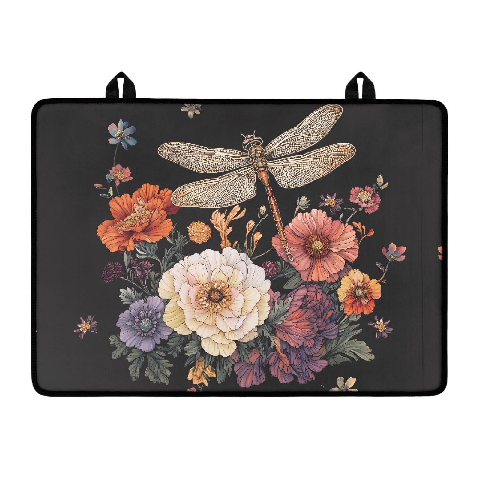 Dragonfly Floral Stove Top Cover Stove Protector for Electric Stove Top Glass Cooktop Covers Anti-Slip Mat Heat Resistant Countertop Prorector with Hanging Loops,Kicthen Accessories