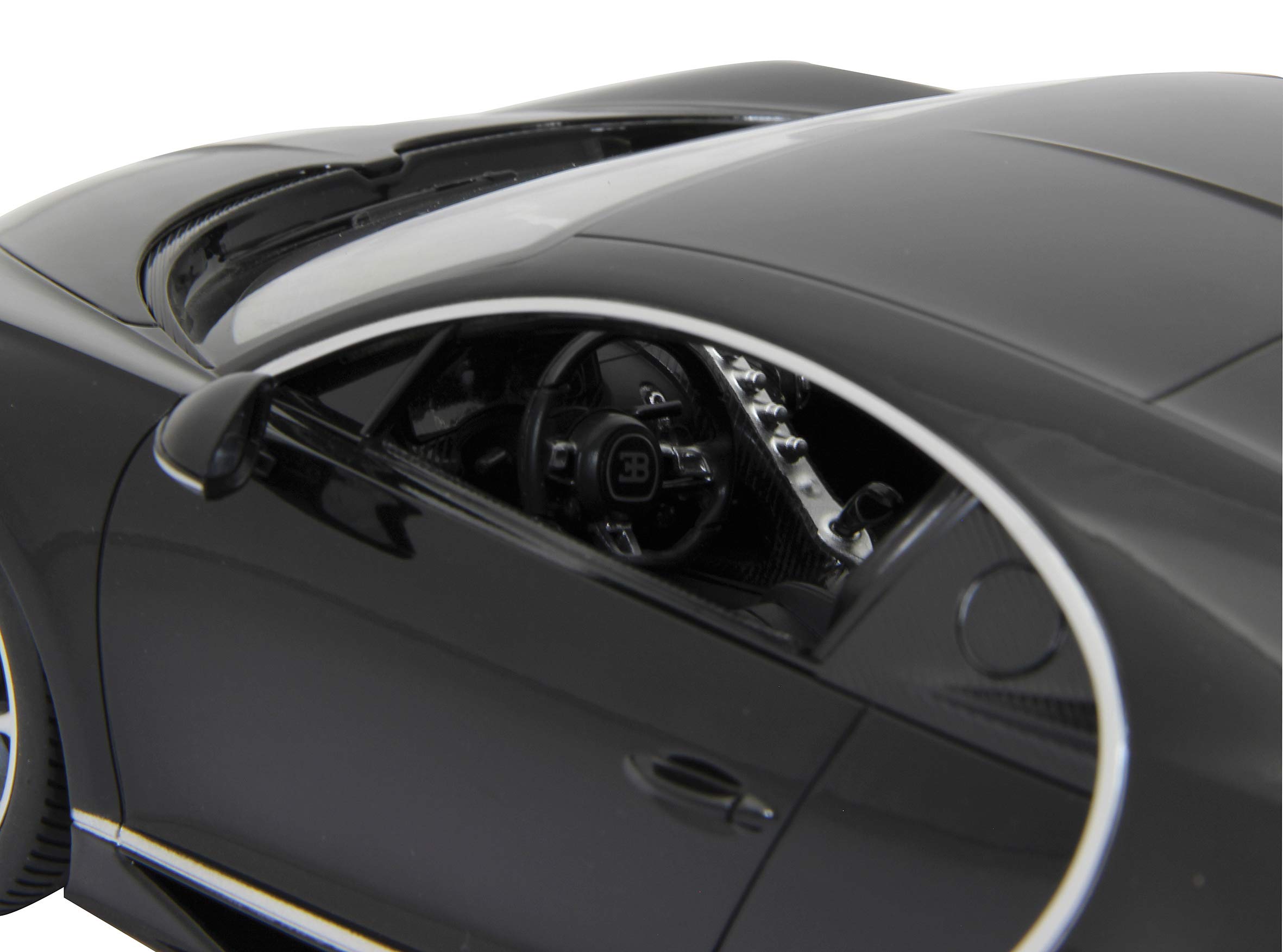 JAMARA 405134 - Bugatti Chiron Macchinina 1:14 27Mhz Interni Simili all'Originale, Nero