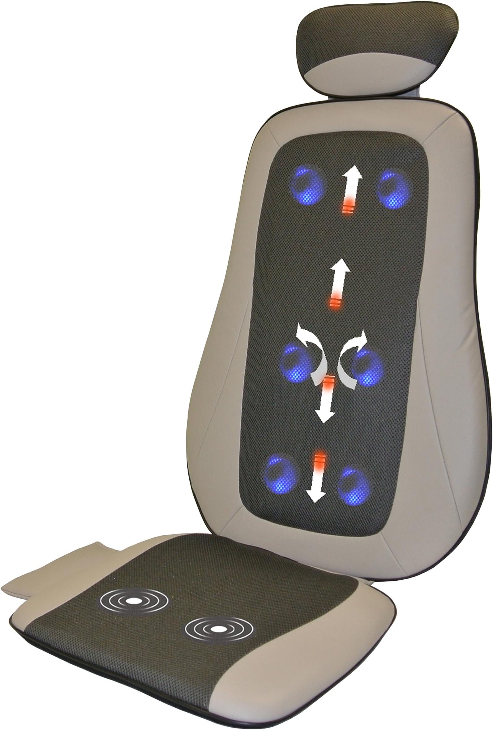 Carepeutic Op-Comfort Shiatsu and Rolling Back Massager with Heat, Full Back & Seat Vibration Massage Cushion for Chair, Deep Tissue Shiatsu Back Massager for Home, Office & Car