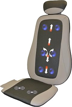 Carepeutic Op-Comfort Shiatsu and Rolling Back Massager with Heat, Full Back & Seat Vibration Massage Cushion for Chair, Deep Tissue Shiatsu Back Massager for Home, Office & Car