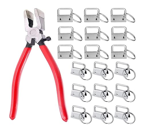 60Sets 1" Key Fob Hardware with 1Pcs Key Fob Pliers,