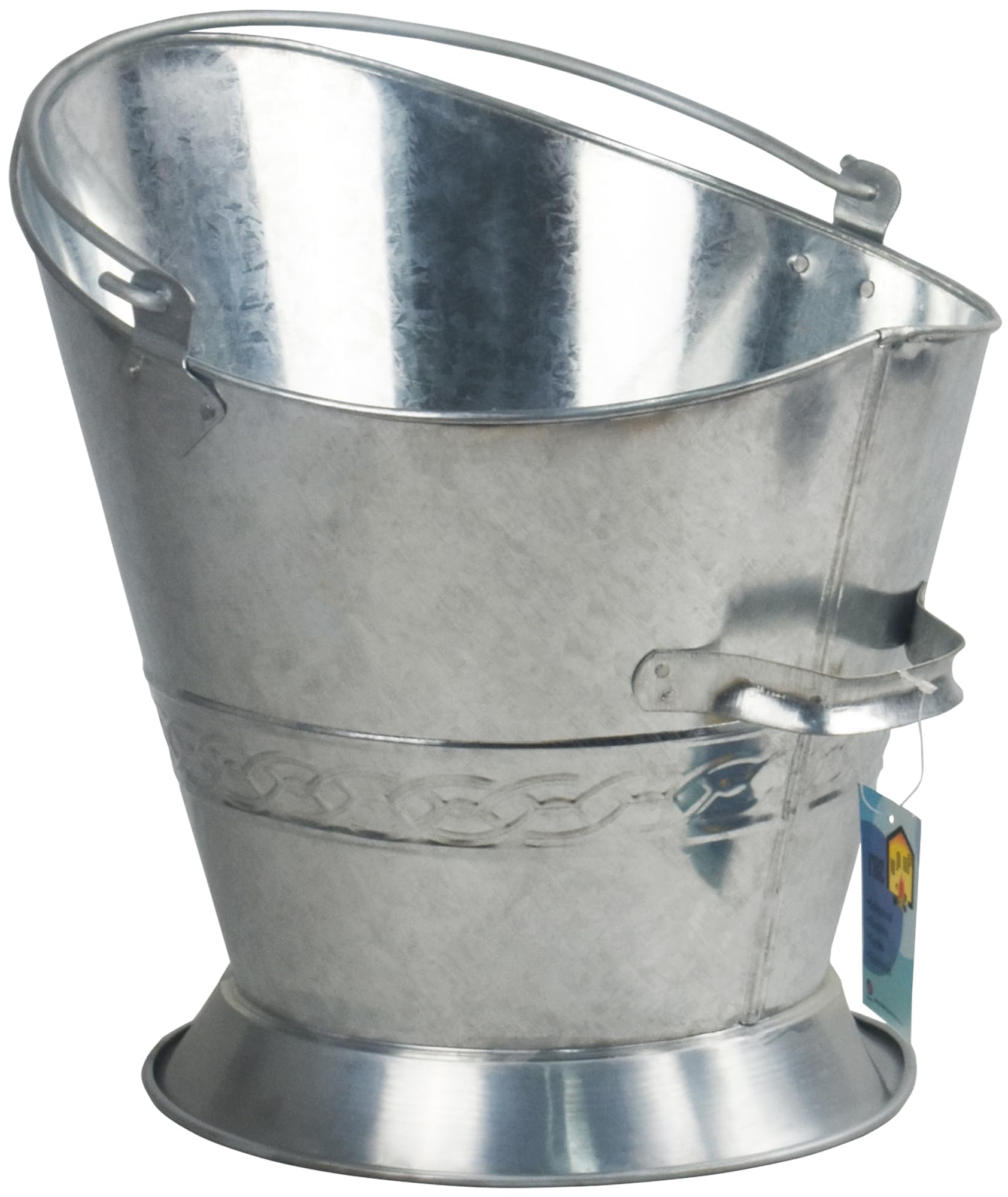 Sterling Ventures Silver Metal Fireplace Round Coal Scuttle Bucket Hod 37Cm (Silver)
