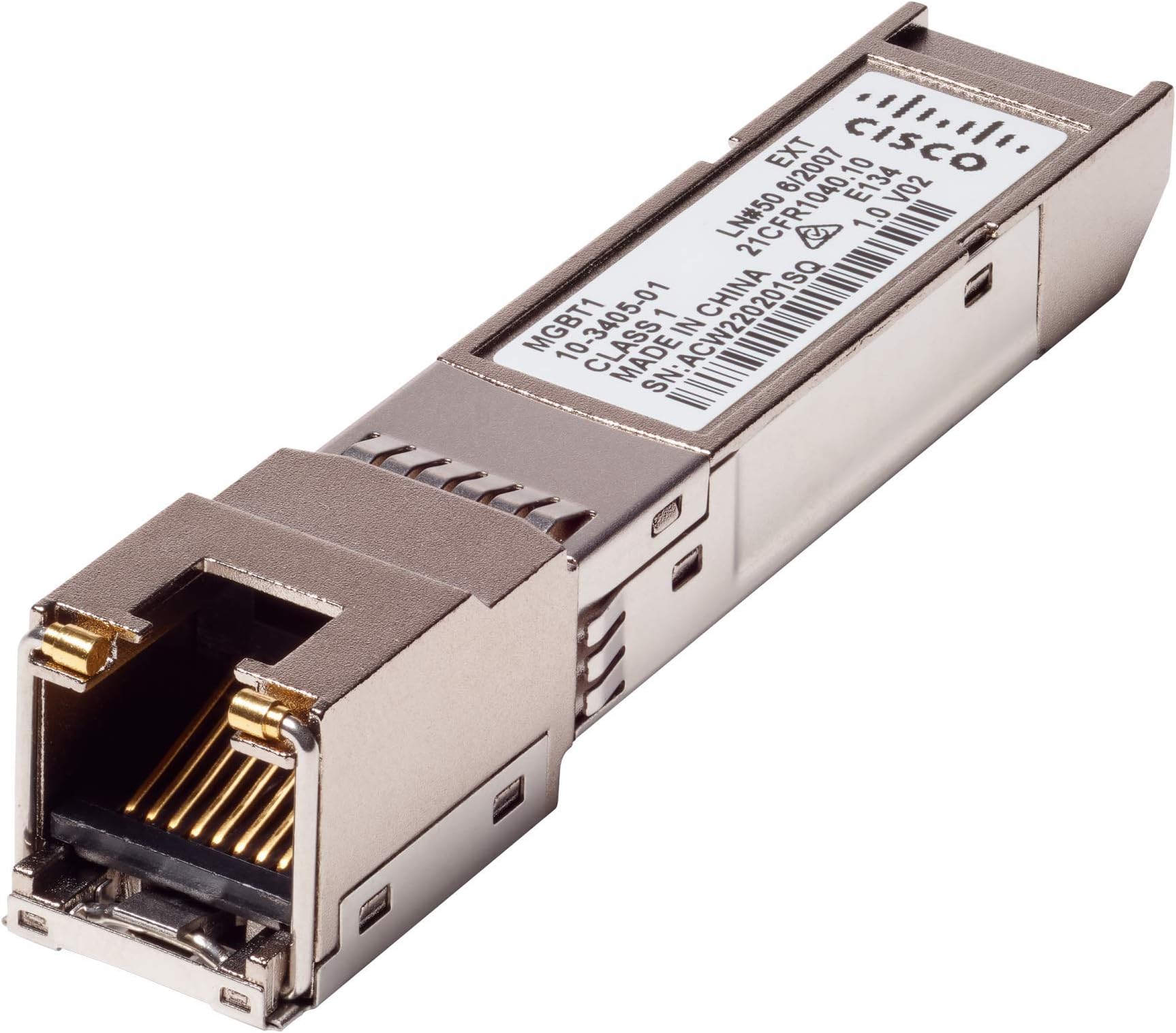 Cisco MGBT1 SFP Transceiver | Gigabit Ethernet (GbE) 1000BASE-T Mini-GBIC (MGBT1)