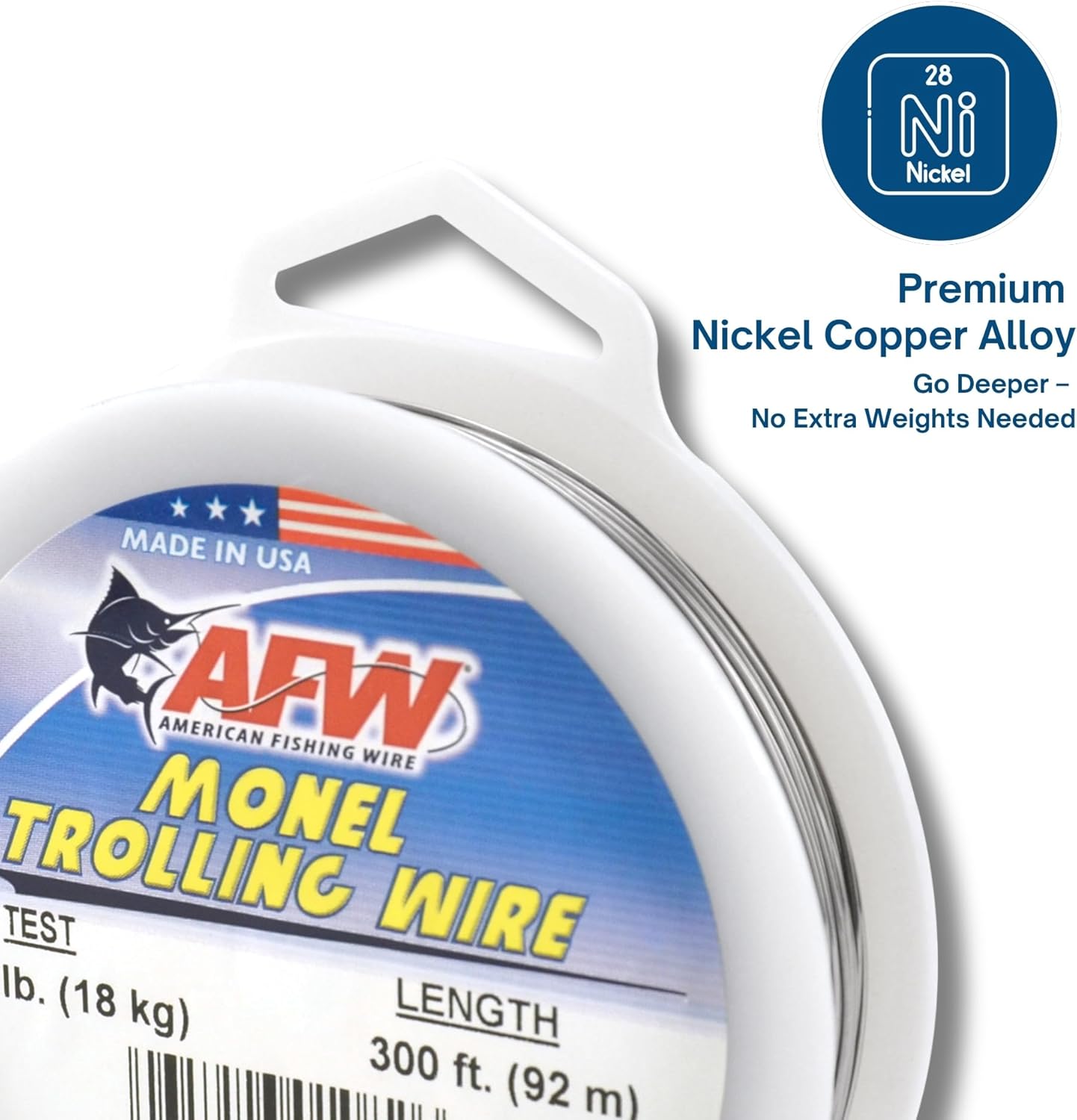 American Fishing Wire Monel Trolling Wire (Single Strand)