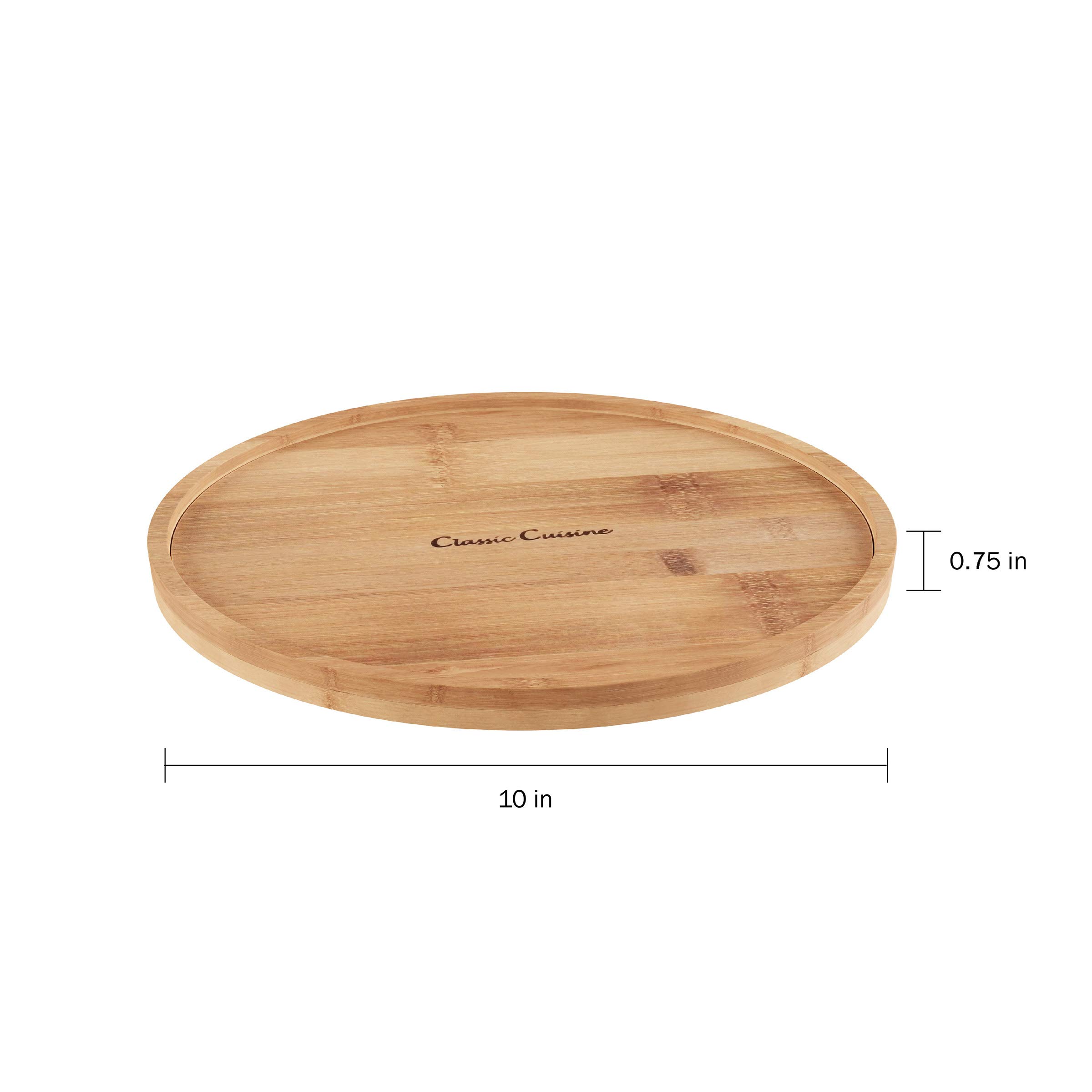 Lavish Home Lazy Susan â€“ All-Natural Bamboo Round Single Tier Turntable Kitchen, Pantry and Vanity Organizer and Display with 10 Inch Diameter by Classic Cuisine, Btown