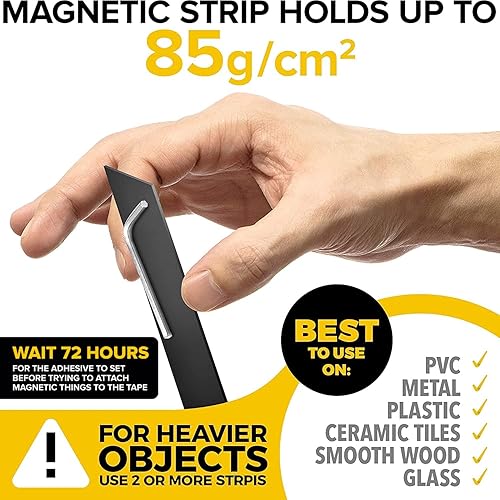 Miniatura 3 de Cinta magnética flexible, tira magnética de 12 pulgada x 10 pies con fuerte autoadhesivo, cinta magnética ideal para proyectos de bricolaje y