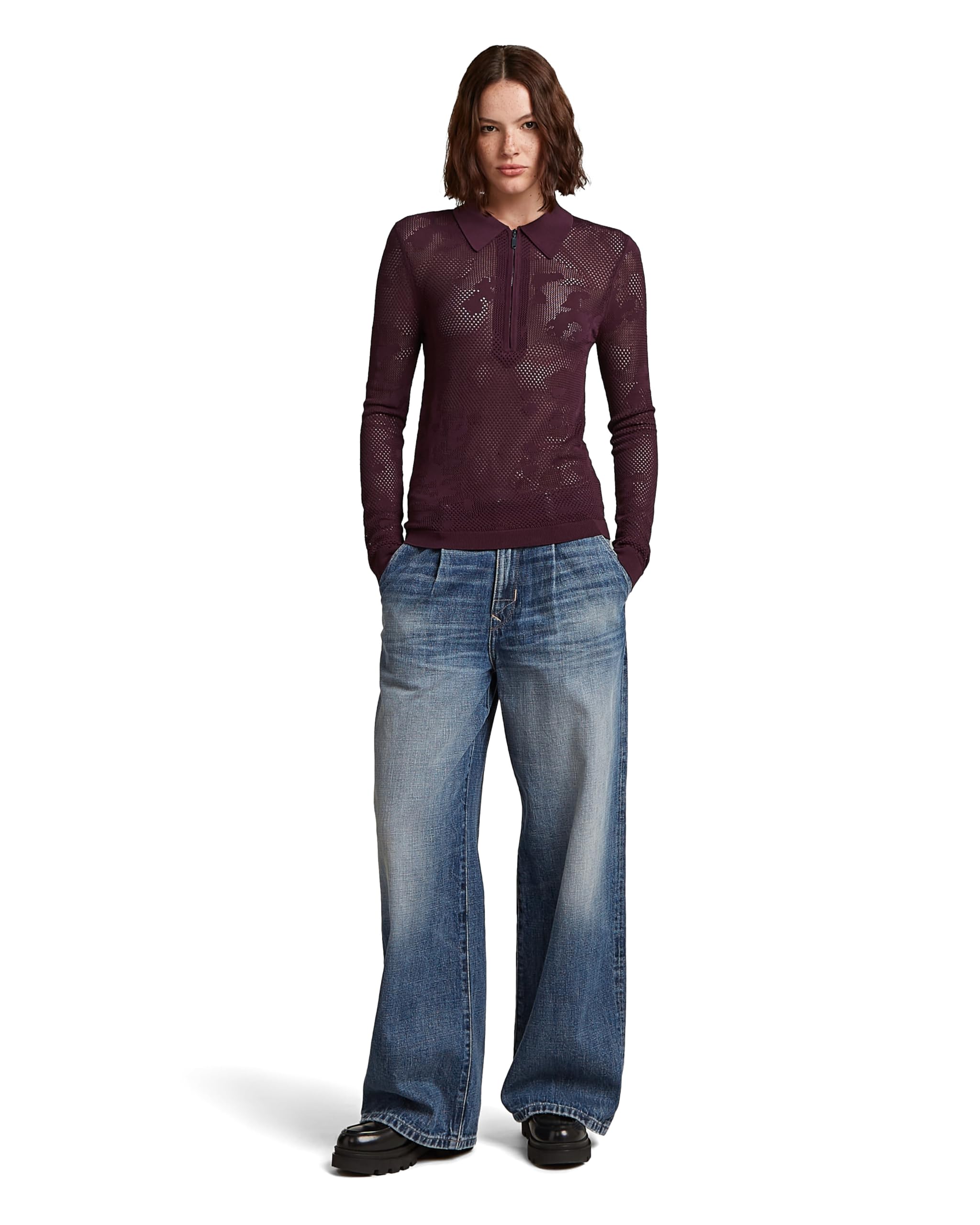 G-Star Pointelle Slim Polo Knit Wmn Sudadera Mujer