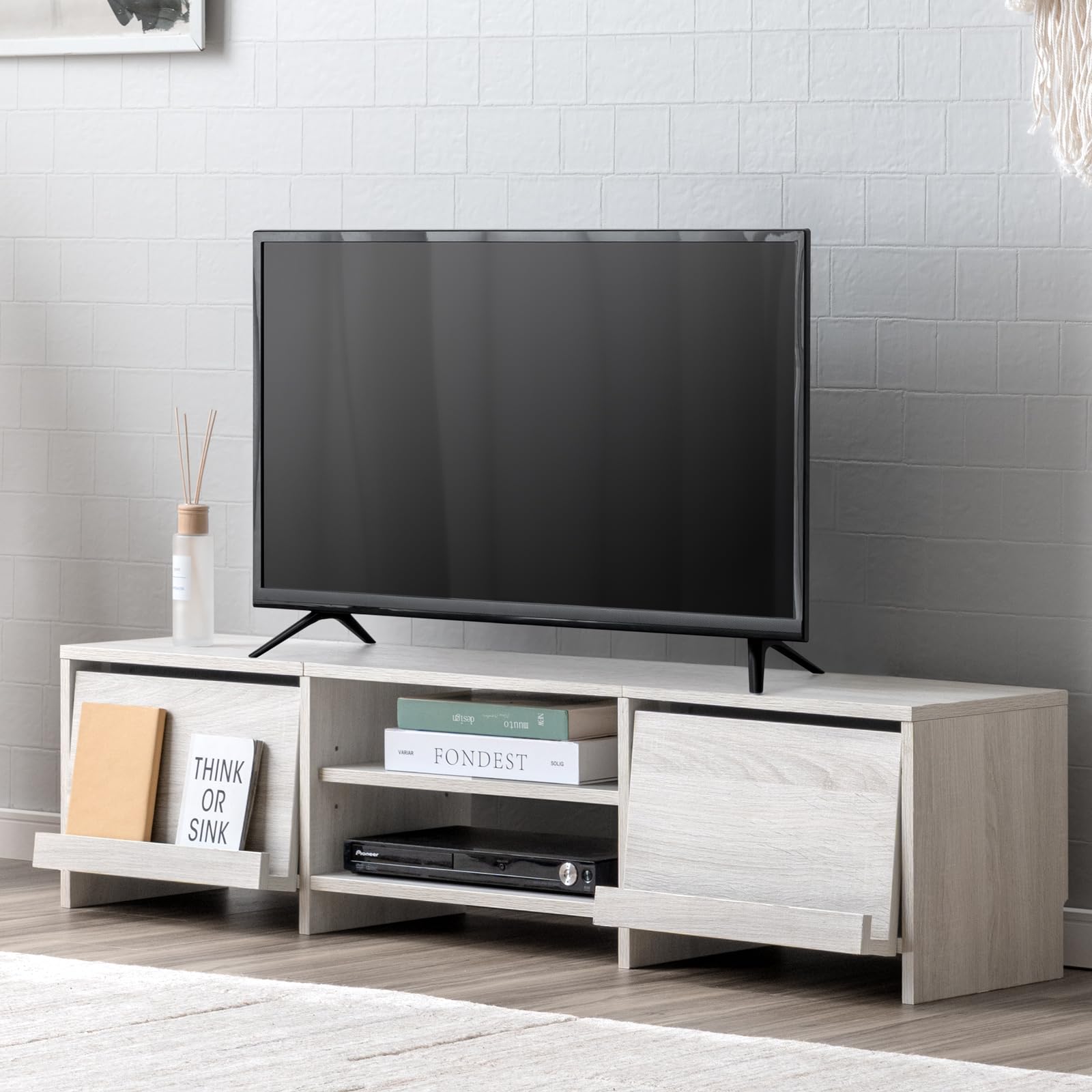 ホワイト テレビ台 オープンシェルフ テレビボード テレビ台 TVボード ウォールシェルフ フロートテレビ