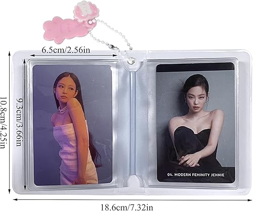 Miniatura 5 de Mini álbum de fotos de 3 pulgadas, soporte para tarjeta de fotos con forma de puerta, álbum hueco con 40 bolsillos, tarjetero con colgante (gris