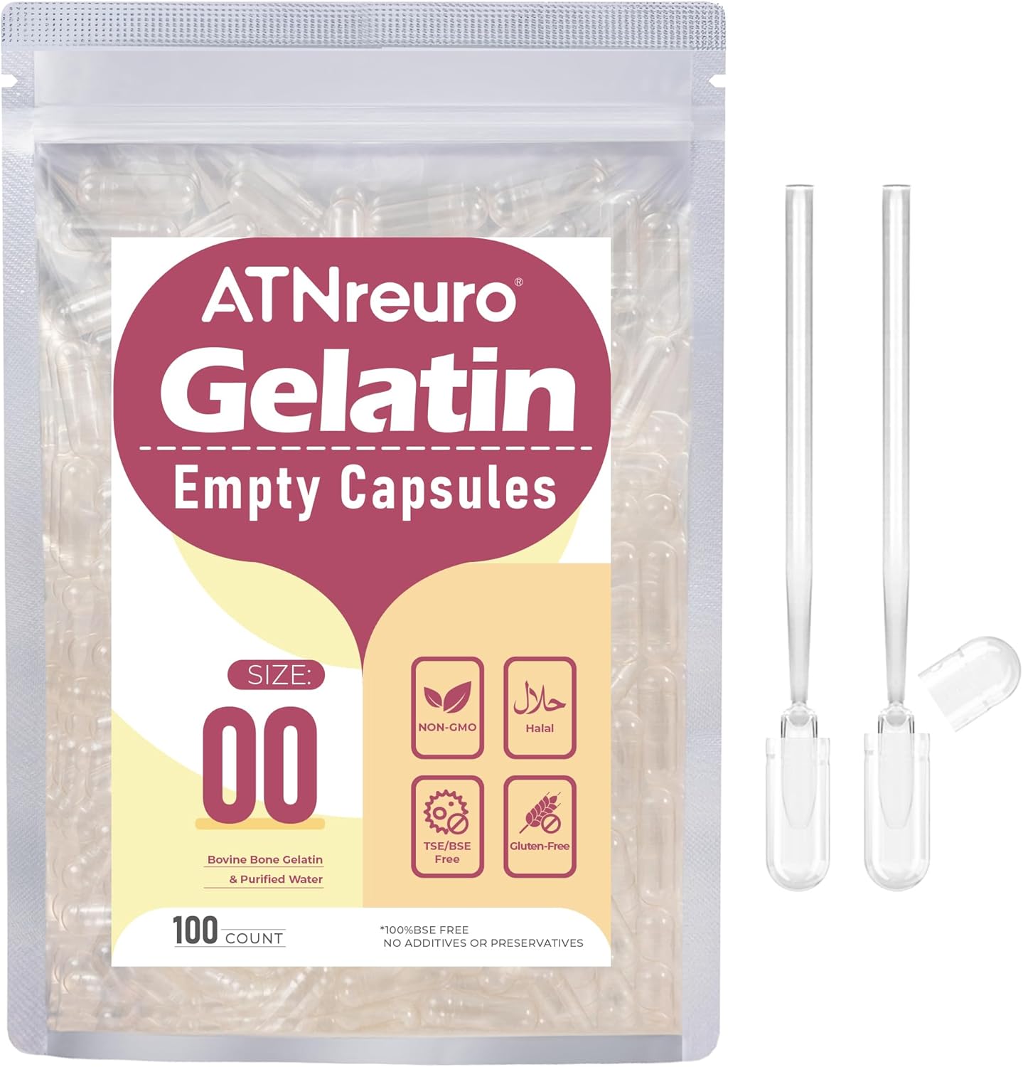 Empty Capsules Size 0 500 Count,Clear Empty Vegan Capsules Kosher,Halal - View #4