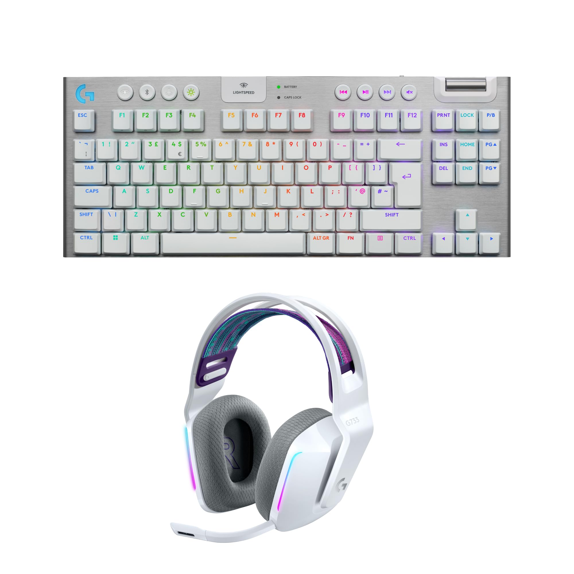 Logitech G G733 LIGHTSPEED Wireless Gaming Headset with suspension headband, LIGHTSYNC RGB, Blue VO,CE mic technology and PRO-G audio drivers, Lightweight, 29 Hour battery life, 20m range - Lilac — view 20