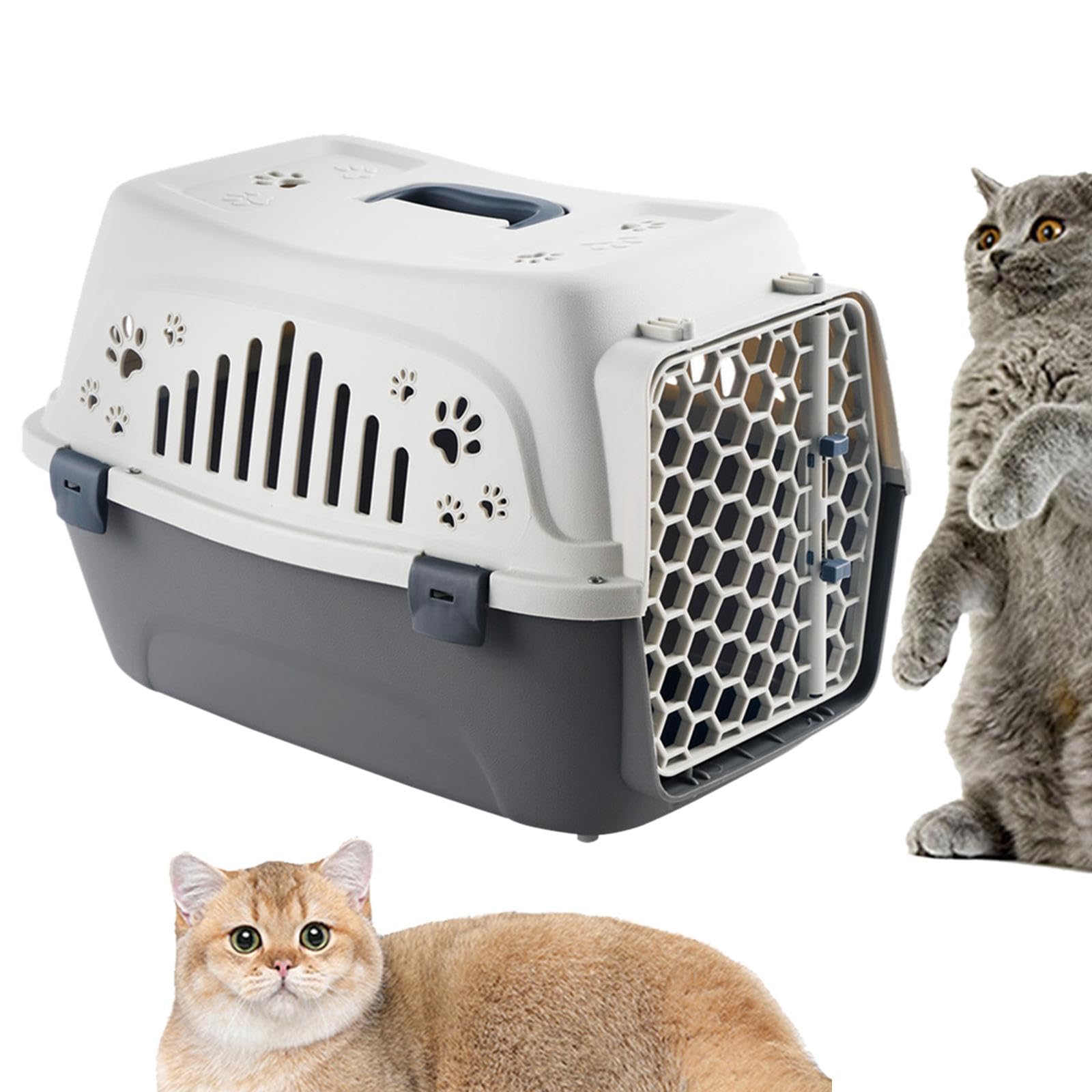 Transportín para Mascotas, Caseta de Viaje para Perros, Caja de Transporte Transpirable, Caseta Portátil Rígida para Mascotas para Tiendas de Mascotas, Beige