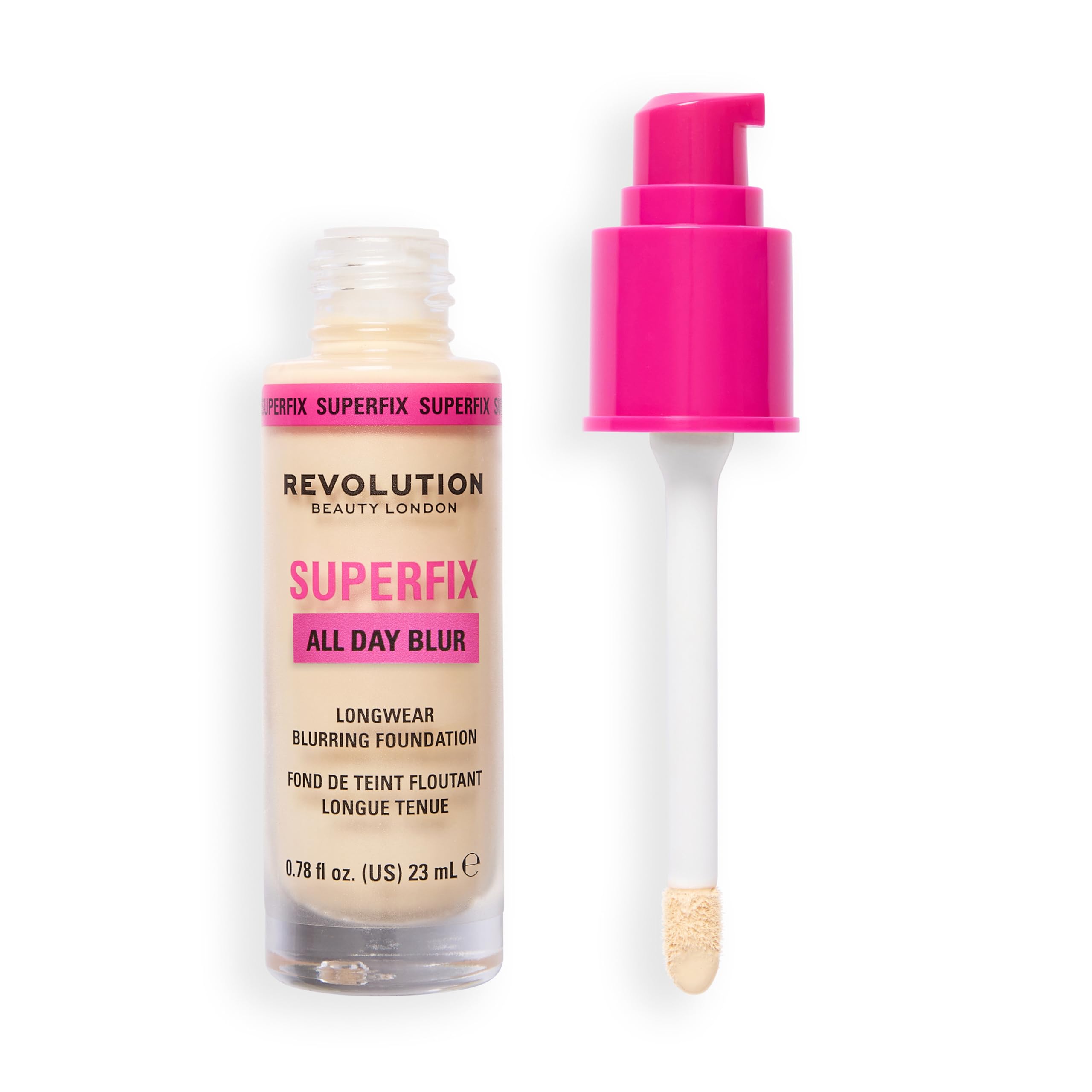 Revolution Superfix Blur Longwear Foundation, F0.2N Fair or Light Skin Tones, 23ml