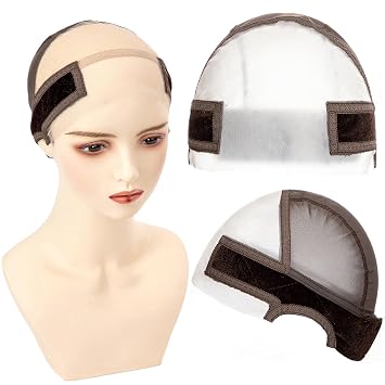 Wig Caps with Grip Band for Keeping Wigs in Place Wig Caps for Women Adjustable Wig Grip Cap Band Brown Stocking Wig Caps Wide 13x4 HD Transparent Lace for Front Wig Cap for Wig Making | Keeps Wigs in Place, Stocking Wig Caps, Wide Band, For Front Wig, For Wig Making