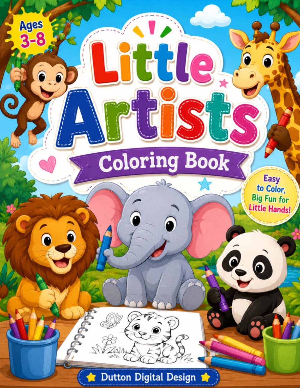 Big Fun Coloring Book for Kids: Easy and Fun Coloring Pages for Ages 3–8