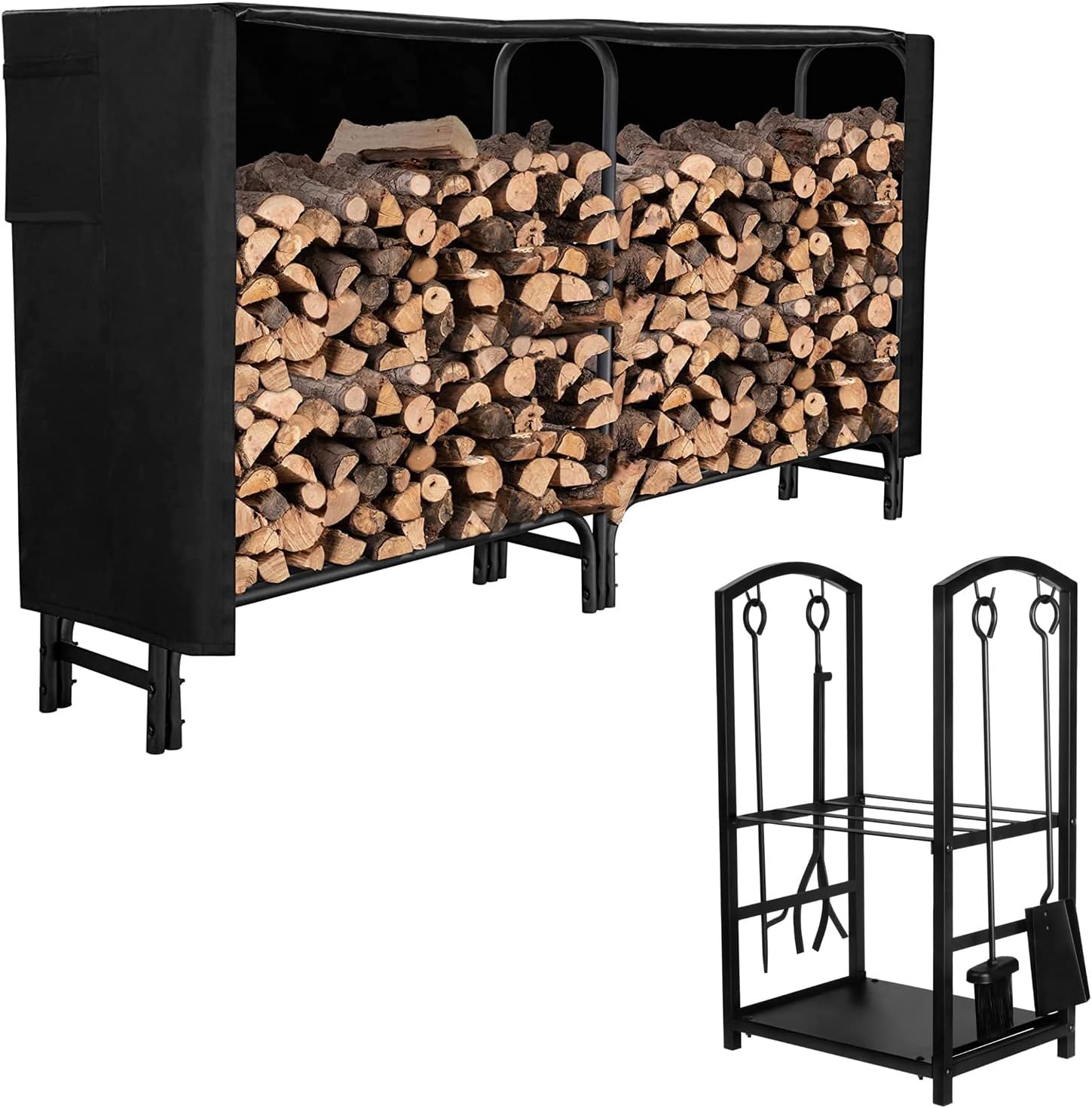 GASPRO Firewood Rack Indoor and 8FT Firewood Rack Outdoor