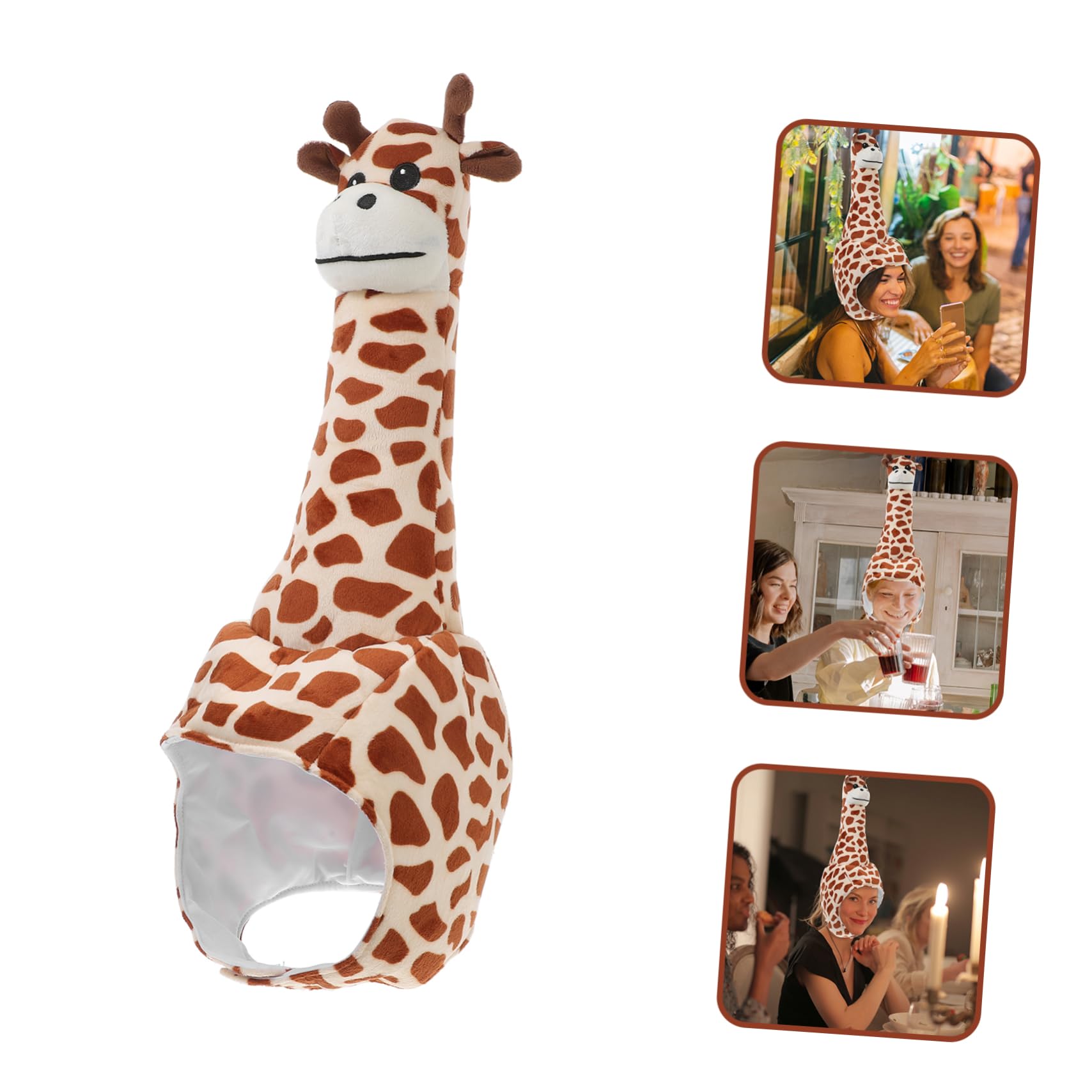 Hemobllo Sombrero De Giraffe De Peluche Divertido Para Fiestas Accesorio De Carnaval y Fotografía Diseño Lúdico Para Adultos
